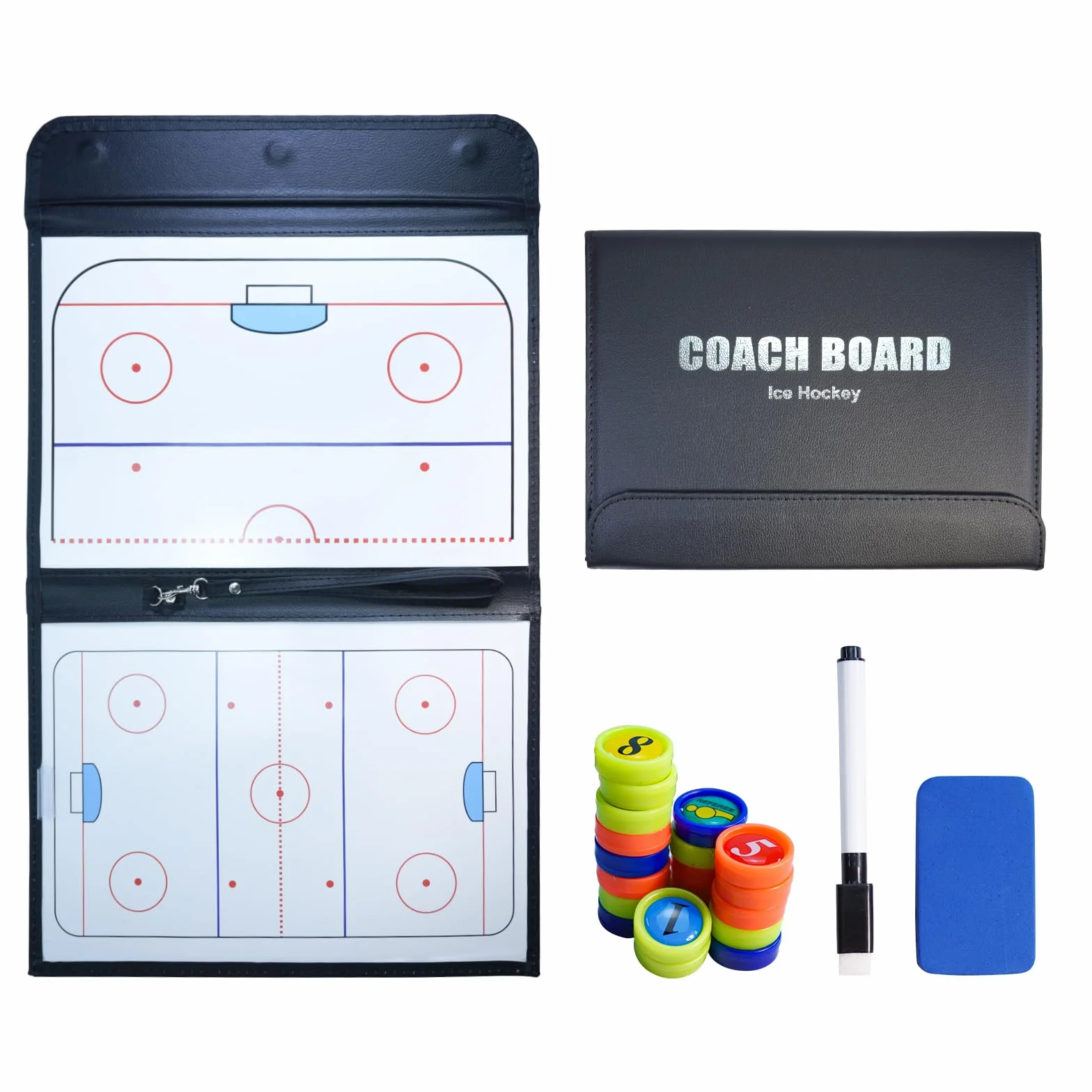 Joyeee Tableau Blanc Tactique Hockey sur Glace avec Marqueur Effaçable à Sec