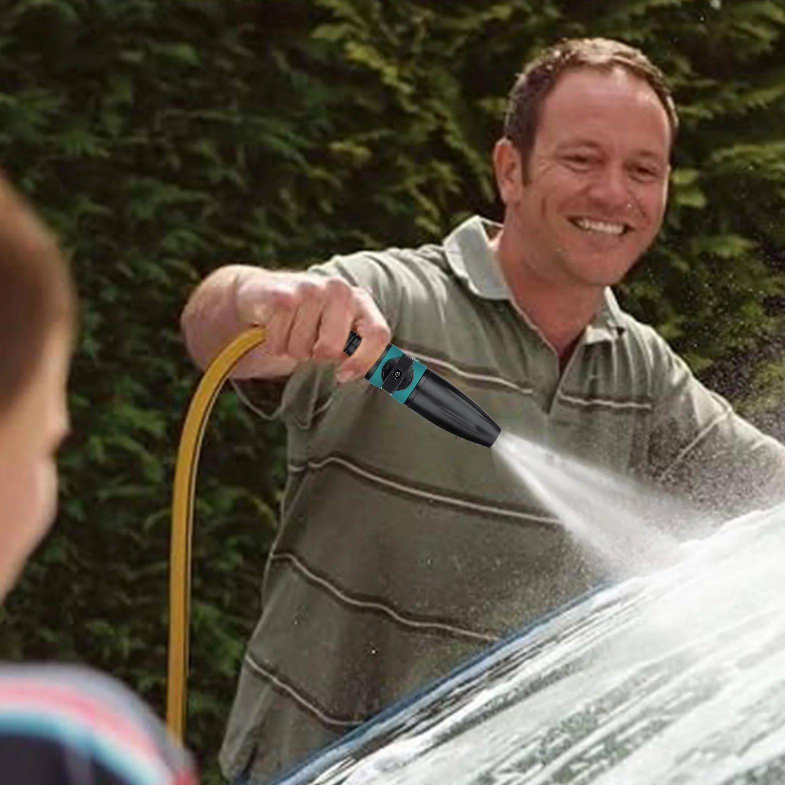 Buse du tuyau d'eau - tête de pulvérisation réglable pour jardin, lavage de voiture