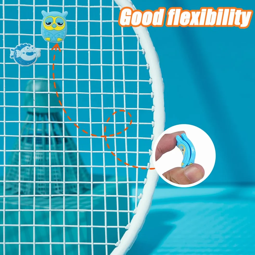 Amortisseur de Vibration Raquette Tennis Silicone Animaux Enfant Accessoire Raquette Badminton Squash