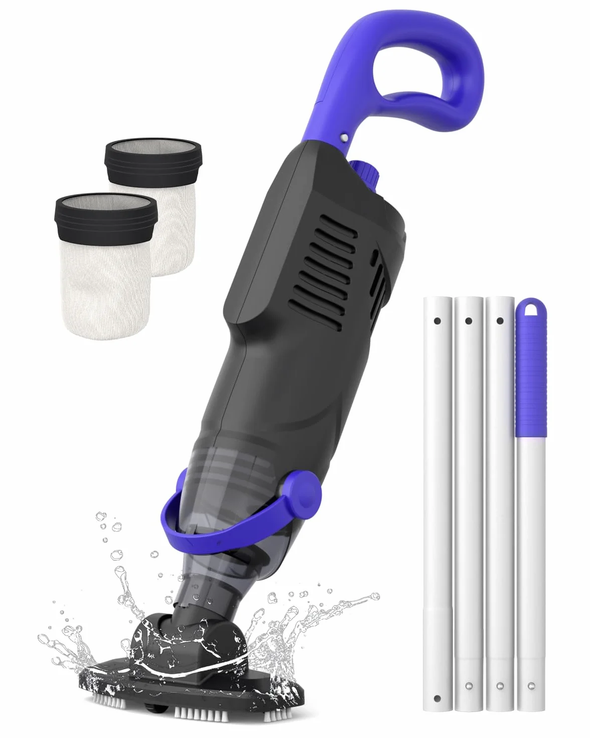 Little Shark Aspirateur de Piscine Hors Sol 60 W 5000 mAh Compact Léger Noir