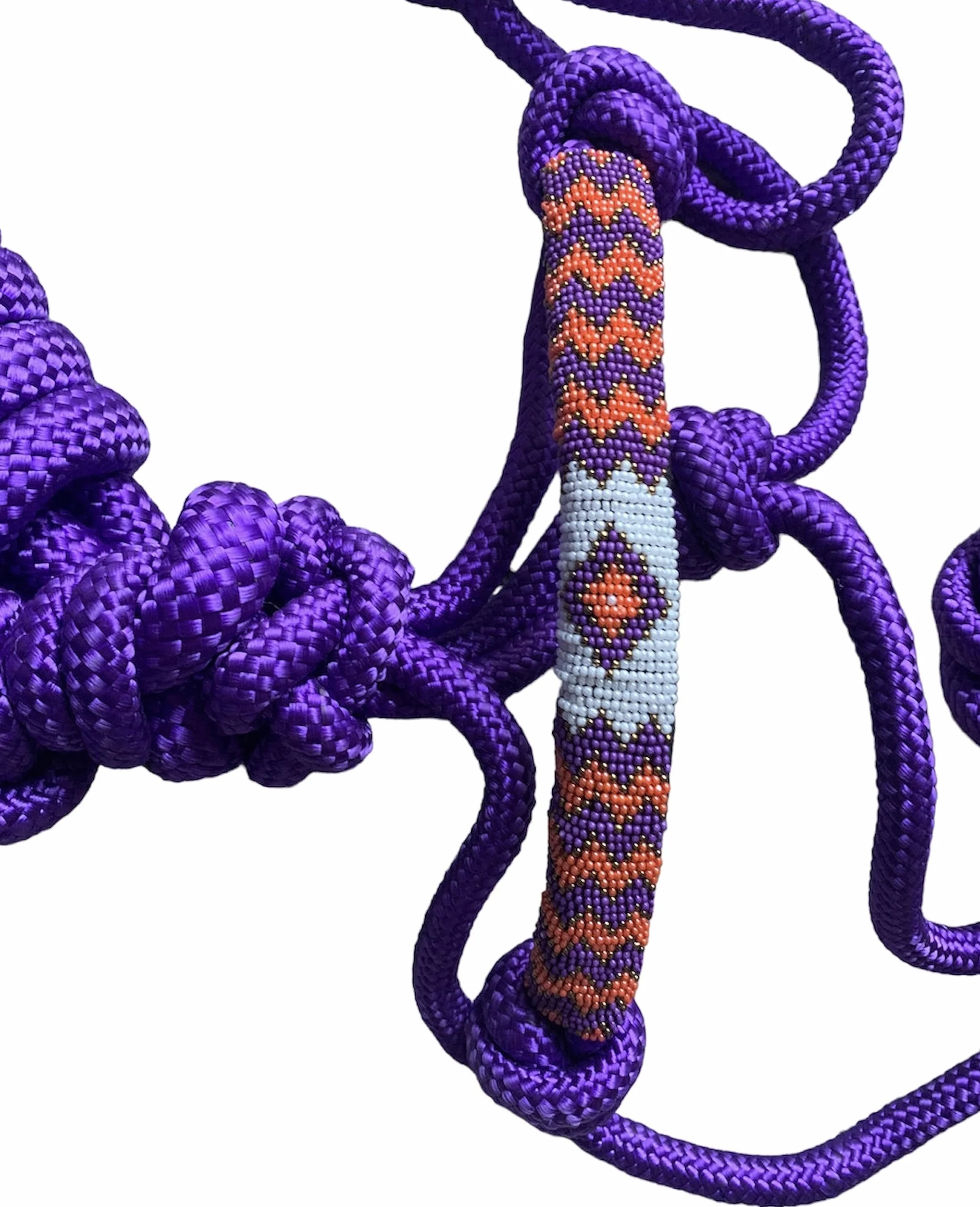 Majestic Ally Licol en Corde tressée à Nez perlé rembourré avec Laisse Assortie de 10' (Violet)