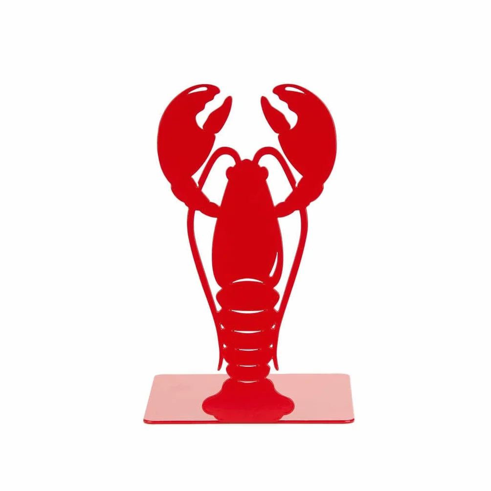 Balvi Serre-Livres Lobster Rouge Design Original Métal en Forme de Homard