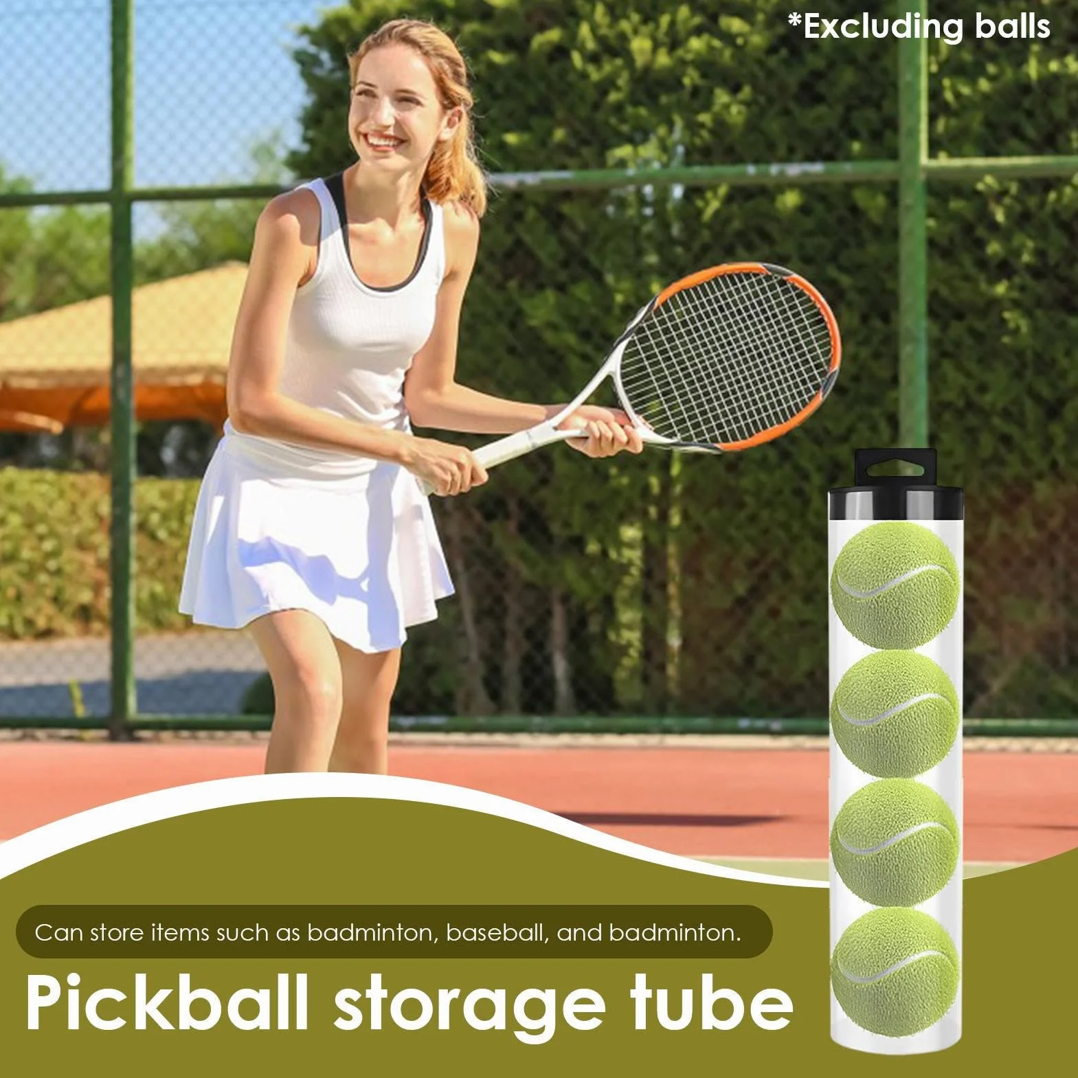 Conteneur pour balles de Tennis Transparent Rangement