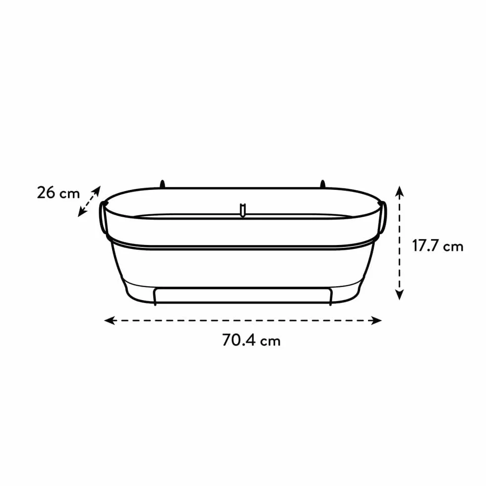 Elho Vibia Campana Balconnière Allin1 70 Ø 70.4 x H 17.7 cm Noir/Anthracite