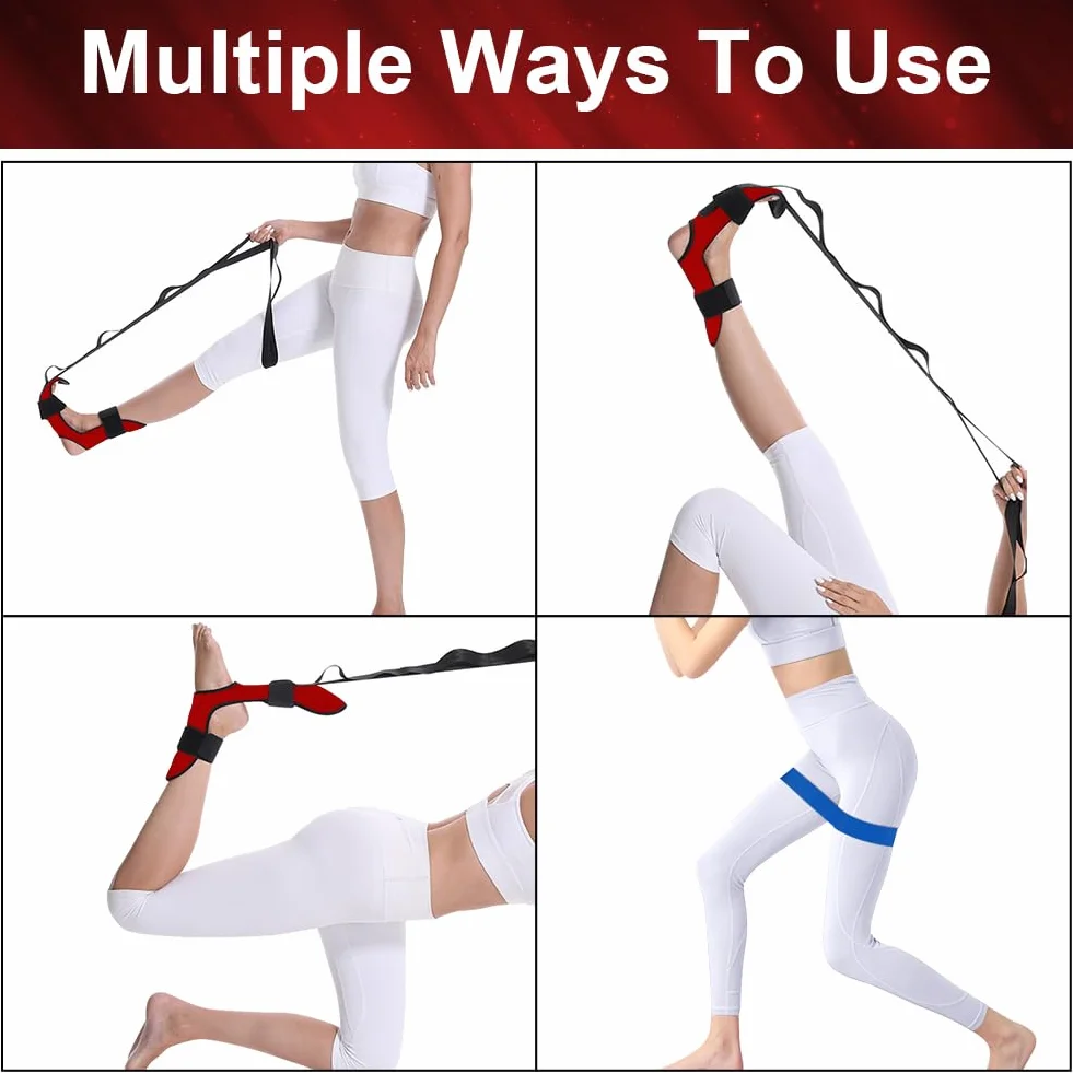 flintronic Sangle de Yoga, Étireur de Fascia de Yoga, Sangle d'exercice, Jambes Ceinture D'étirement des Ligaments, Sangle de Yoga Elastique pour Yoga, Fitness, Pilates