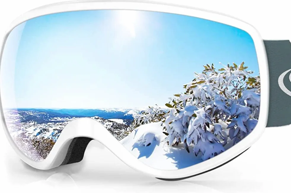Findway Masque de Ski Enfant 3-12 Ans Anti-UV Antibuée Compatible Casque