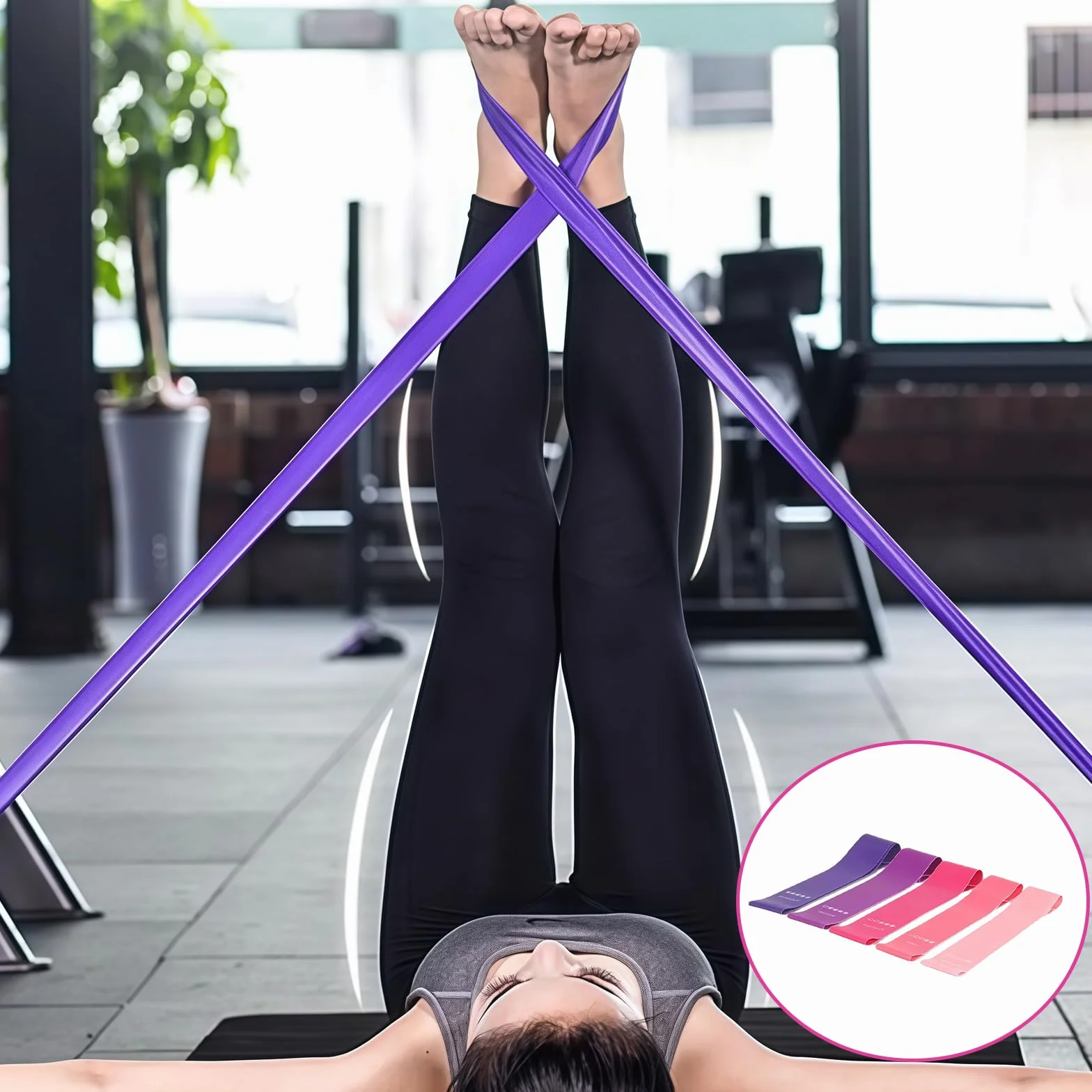 Leikurvo Kit de Pilates Essential de 13 pièces pour femme avec balle de Pilates, bandes de résistance, chaussettes, anneau de Pilates et accessoires pour étirement et fitness (rose)