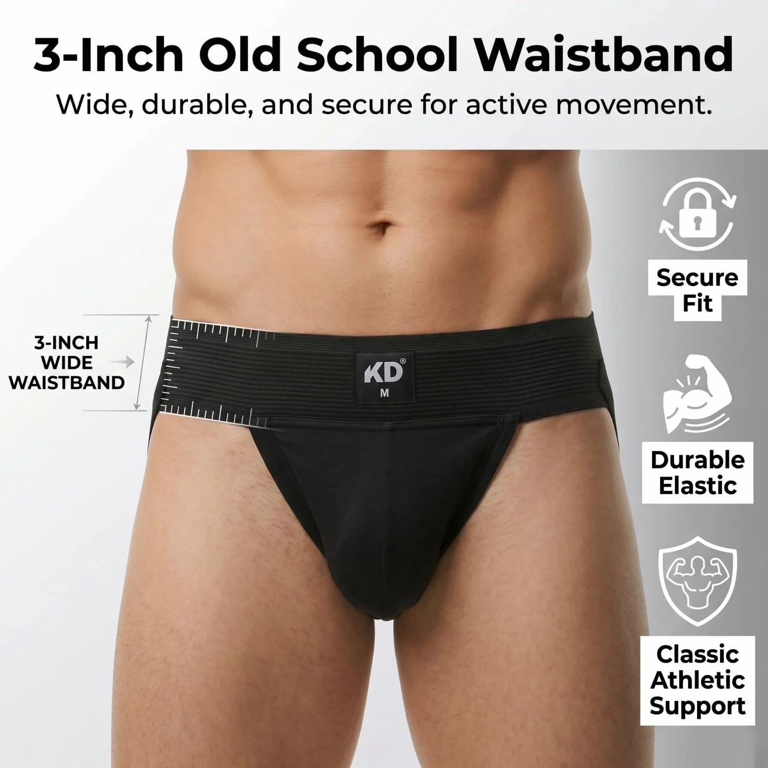KD Willmax Suspensoir en coton bio - Ceinture de 7,6 cm, doux et durable