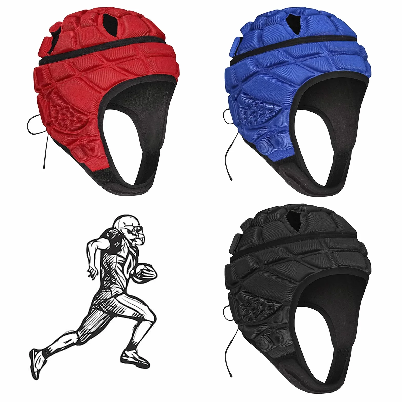 YJZQ Casque de Gardien Enfant Casque Sports Coque 360° Protecteur de tête Chapeau pour Gardien de Rugby Chapeau Entraînement Foot Ball Bonnet léger pour Cyclisme
