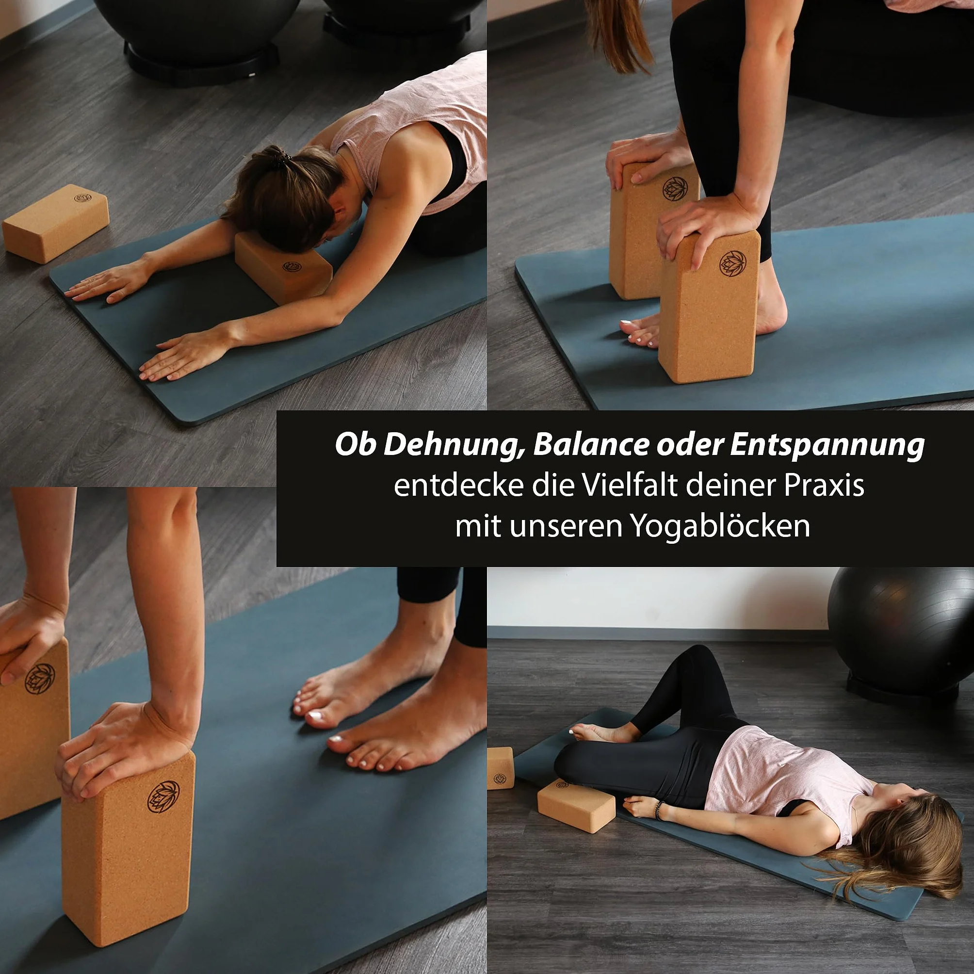 Bloc de yoga VonBueren | Blocs de yoga en liège | 22 x 12 x 7,5 cm par bloc de yoga | Accessoires de yoga pour homme et femme | Blocs de yoga | Blocs de yoga | Blocs de yoga