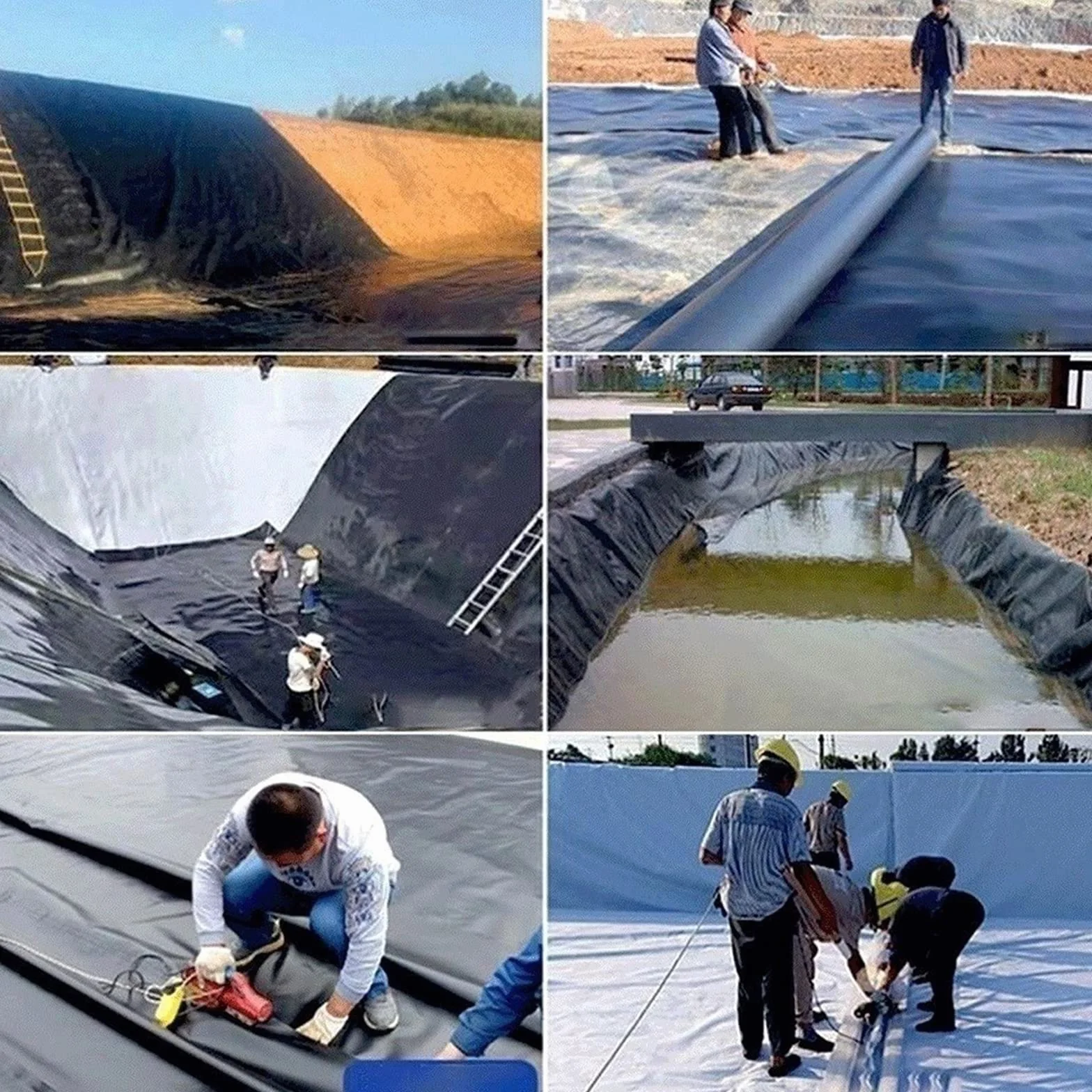 Bâche d'étang HDPE 5x7m 20S pour bassin jardin membrane étanchéité