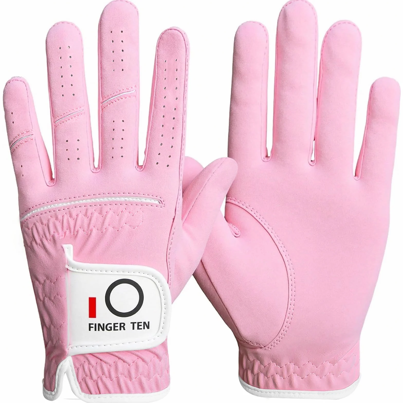 FINGER TEN Gant de Golf pour Femme Main Gauche pour Golfeur droitier, Humide, Chaud et Froid, Pluie adhérente par Tous Les Temps, Convient aux Tailles S, M, L, XL