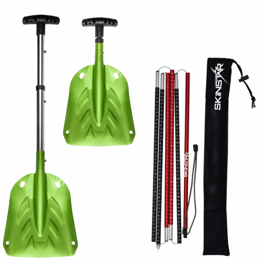 SkinStar Sonde d'avalanche 260 ou 320 cm et pelle à neige pliable en aluminium léger et compact