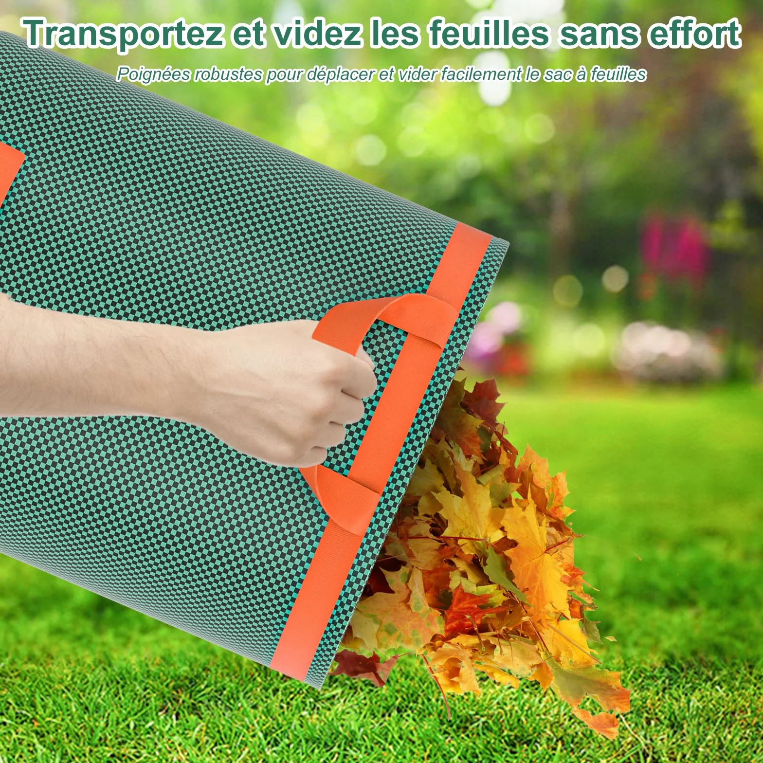 Sacs à déchets de Jardin Robustes 272L Réutilisables avec Poignées Indéchirables Pliables pour Feuilles Ordures Débris