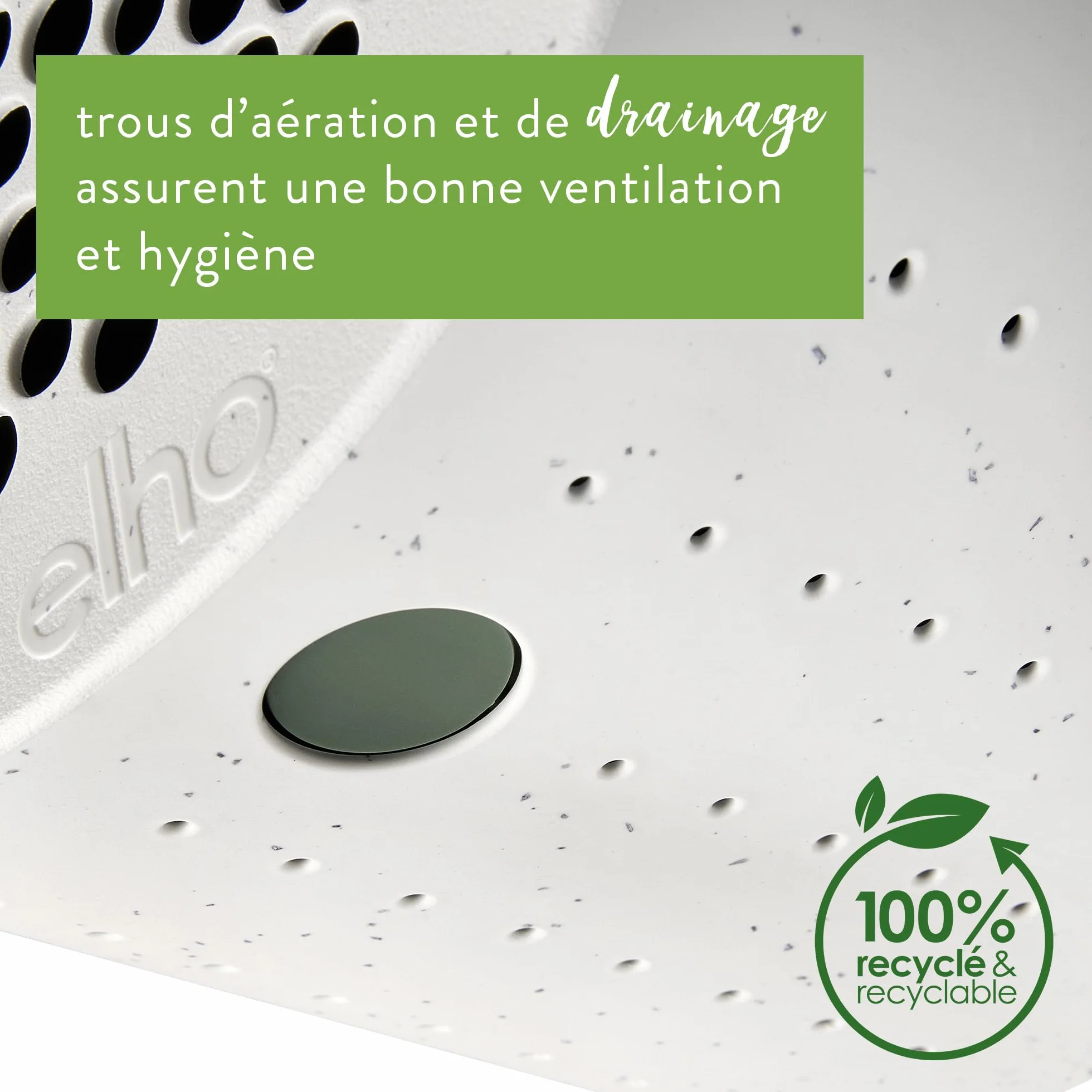 Elho Essential Bee Hotel 18cm - Hôtel pour Abeilles - Plastique Recyclé - Gris