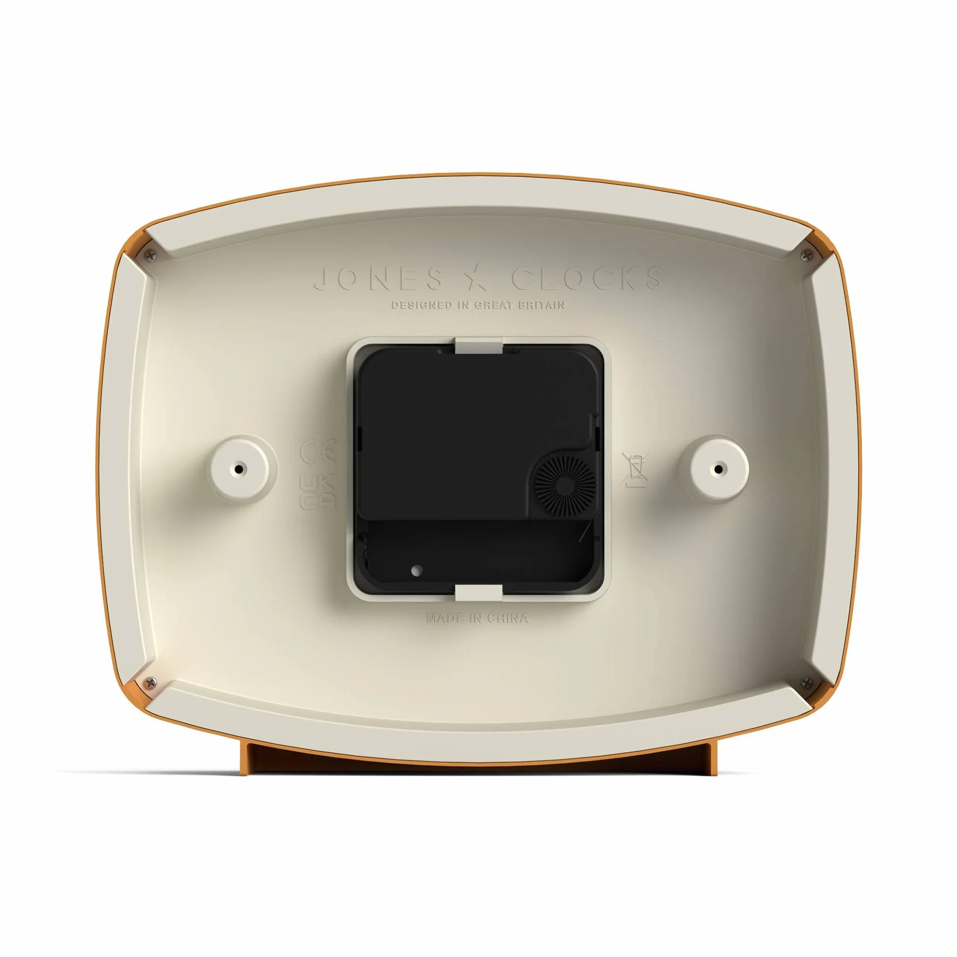 JONES CLOCKS® Horloge de Bureau Rétro Rectangulaire Jaune Moutarde Style Milieu du Siècle