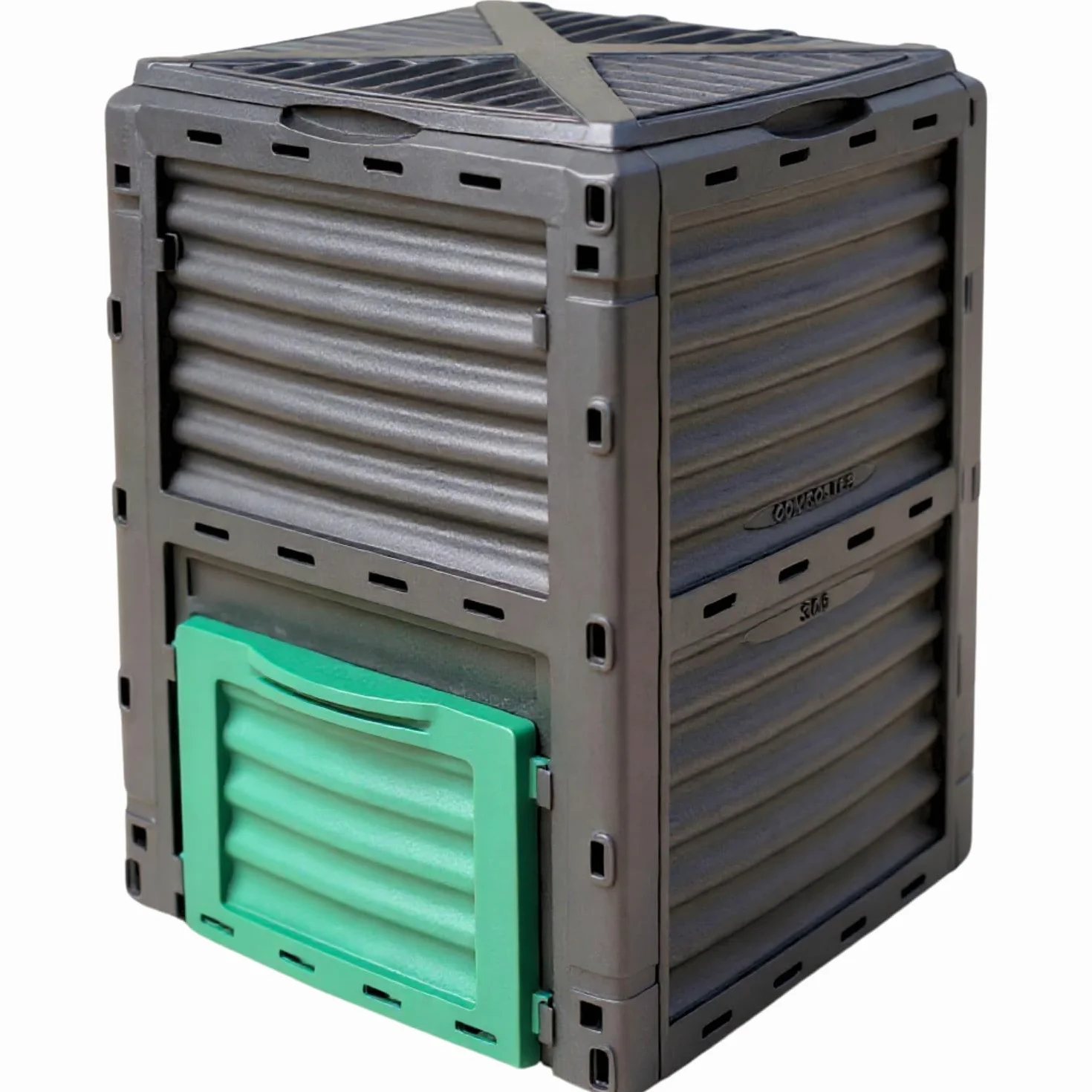Composteur de Jardin 300 L Bac à Compost 83 x 61 x 61 cm Polypropylène