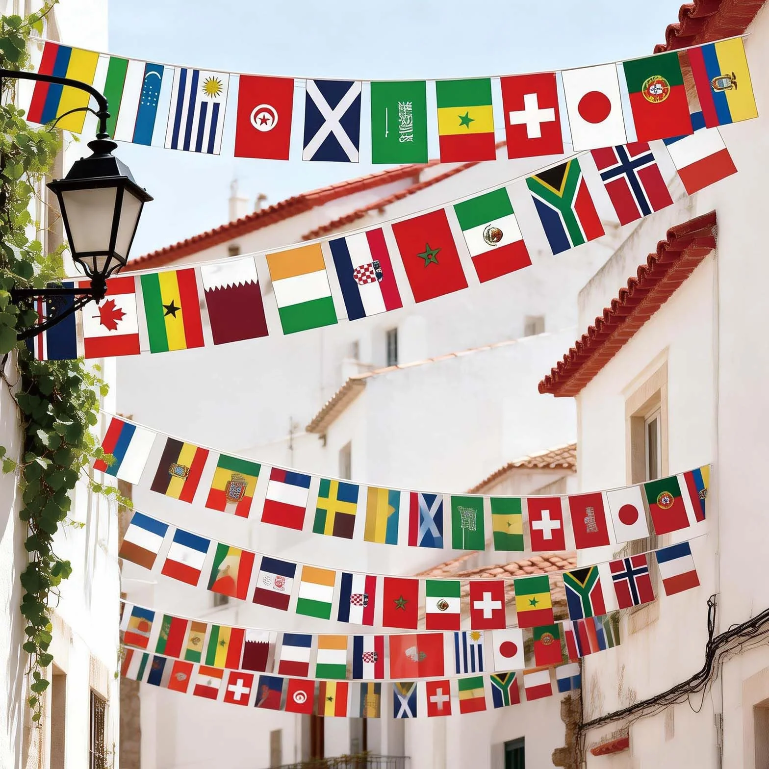 Coupe Du Monde,Guirlande 48 Pays Drapeaux Monde 14x21cm Banderole Décoration Supporters Match Jardin Bar Fête Football Wm De Football 2026 Fussball Wm 2026 Bannière Internationale Extérieur Intérieur