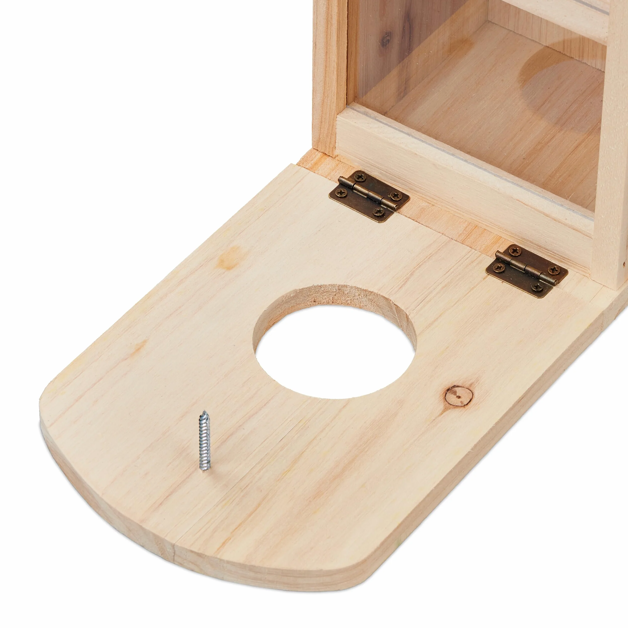 Relaxdays Mangeoire en Bois pour Écureuils avec Vis et Seau à Eau, Nature et Vert