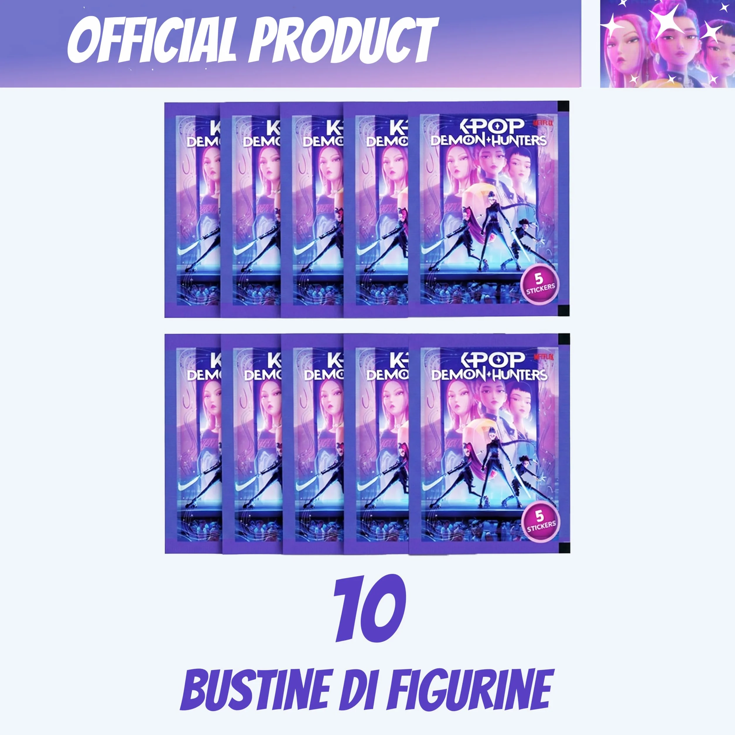 KPOP DEMON HUNTERS Album + 10 Pochettes de Figurines + Poster - Pack de démarrage