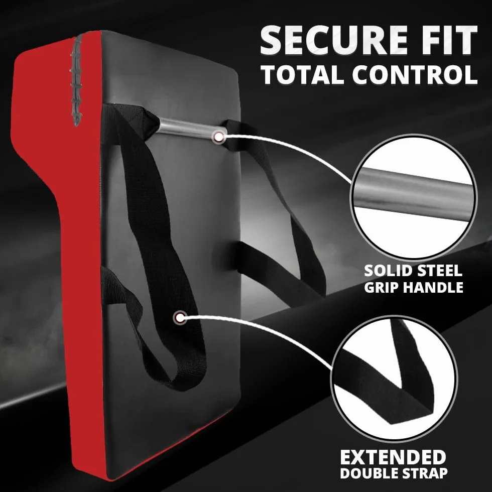 MAXSTRENGTH Bouclier de frappe de rugby robuste de qualité professionnelle en mousse haute densité (rouge/noir, simple)