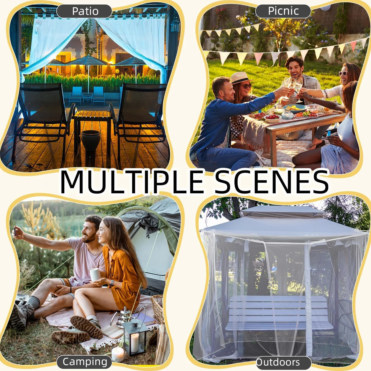 Moustiquaire pour Lit Simple, Moustiquaire Carrée, Moustiquaires 4 Coins, Baldaquin de Lits Décoratif, Voilage de Lits Respirant pour Chambre, Cour, Camping, avec Crochets, Blanc, 90 x 195 x 150 CM