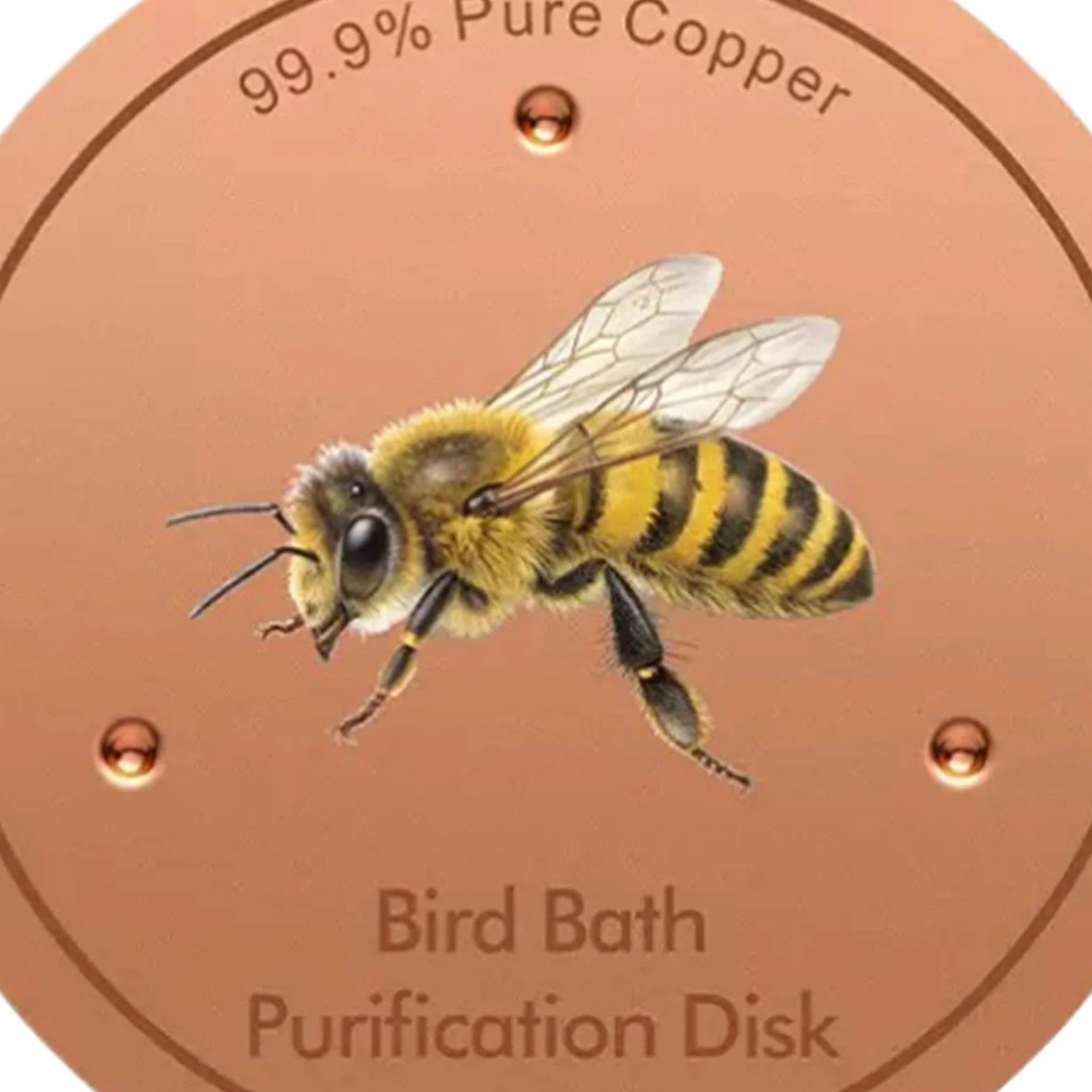 Disque en Cuivre pour Bain d'oiseaux Nettoyant Motif Abeille Terrasse Patio Fontaine Bassin Jardin