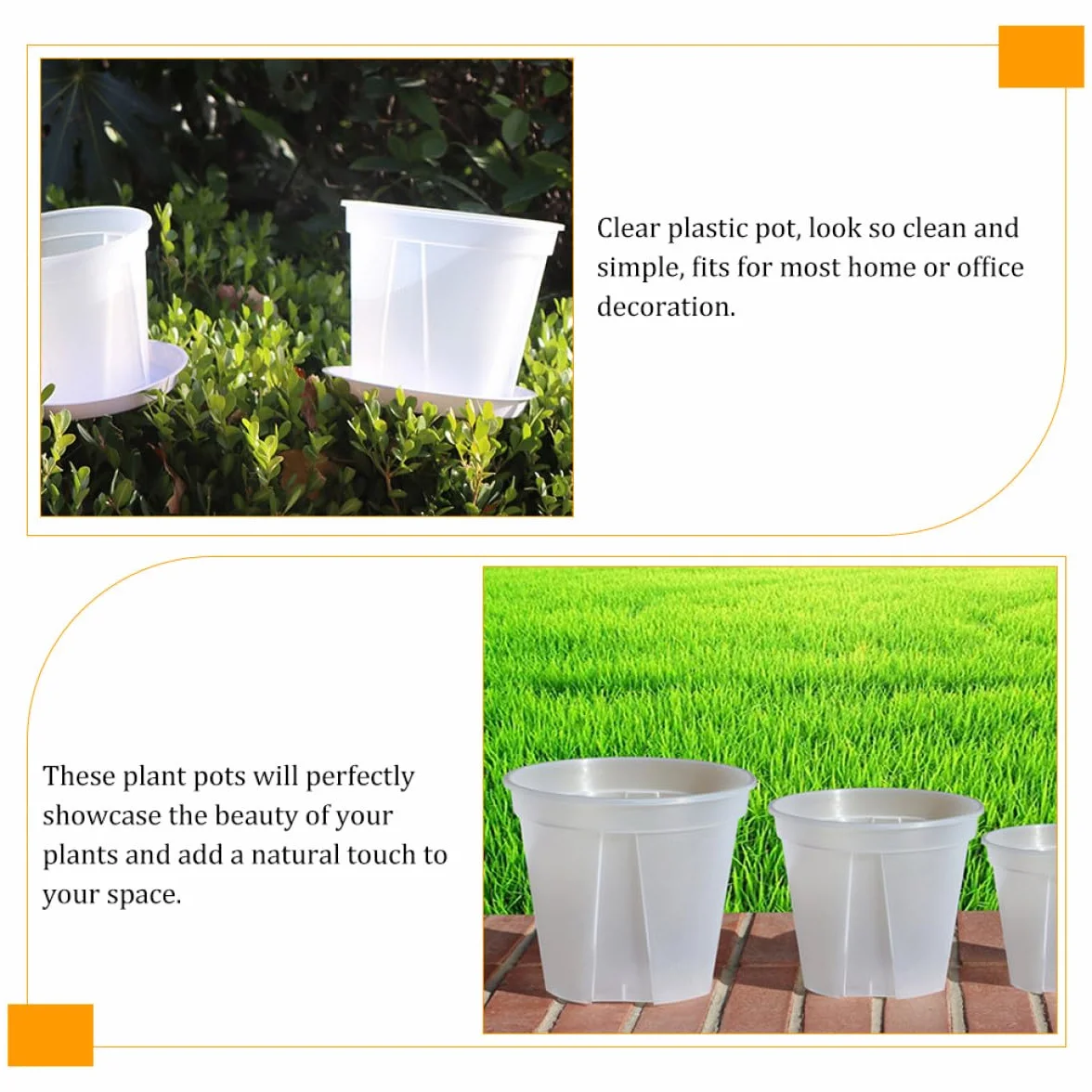 DOITOOL Lot de 2 Jardinières à Orchidées Transparentes en Plastique avec Trous de Drainage Ø27 cm
