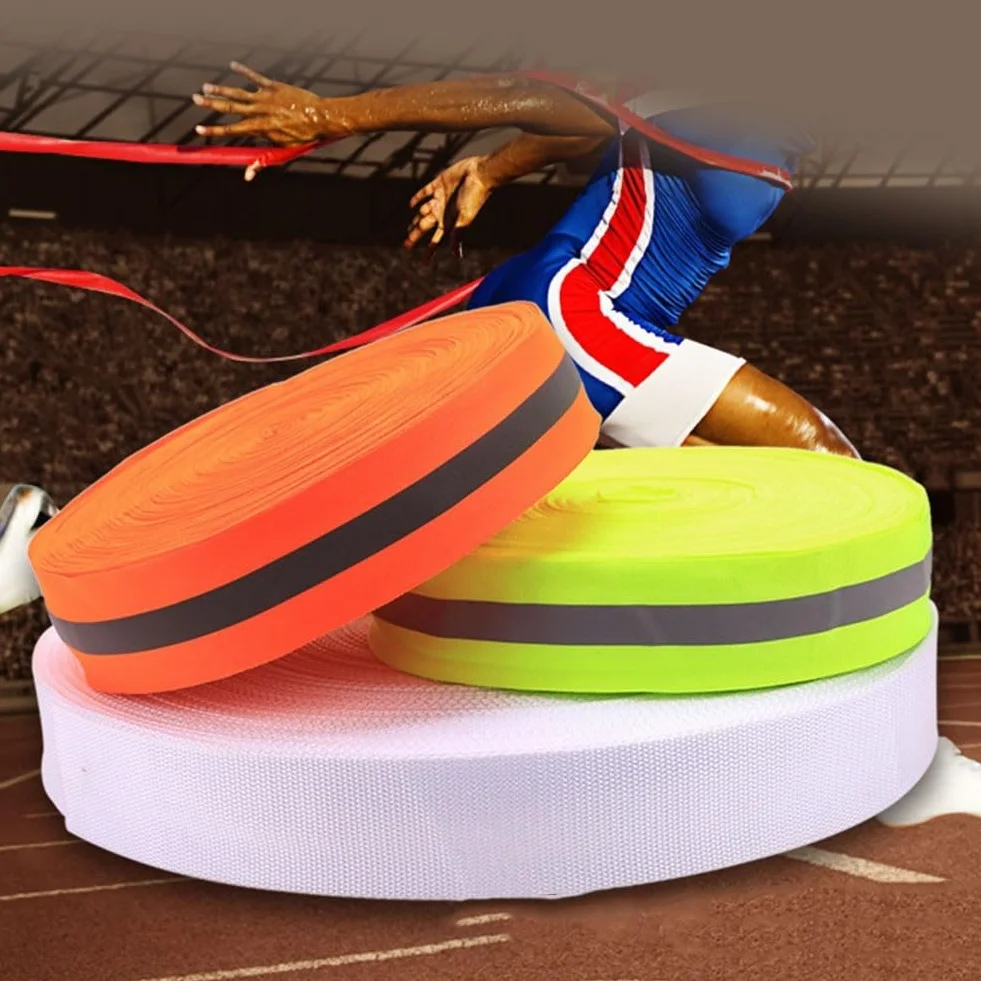 HpLive Ligne de délimitation de beach-volley 100 m x 5 cm Polyester Bandes réfléchissantes Blanc