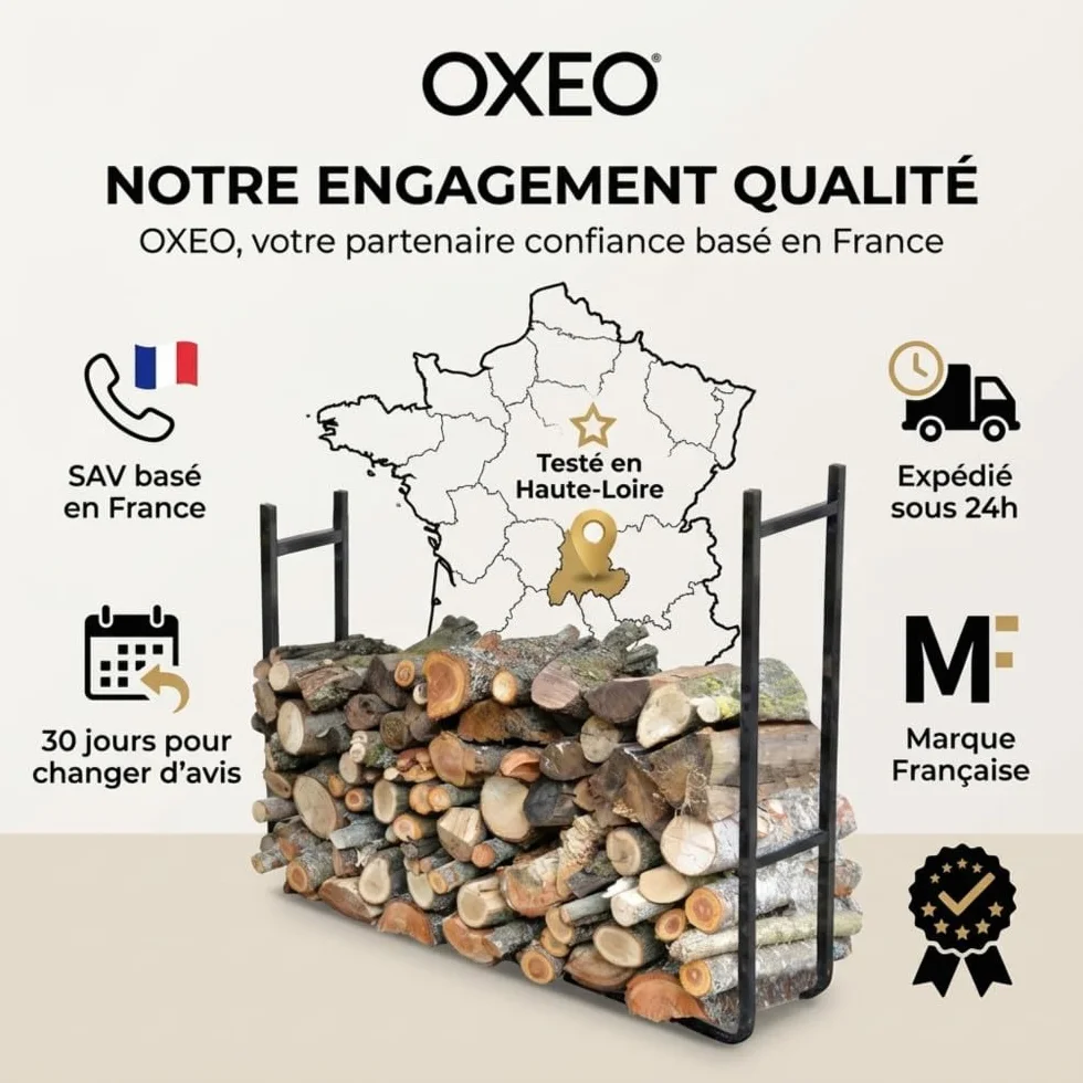 Oxeo Range bûches XXL Extensible Acier revêtement époxy Hauteur 1.5 m Grande capacité
