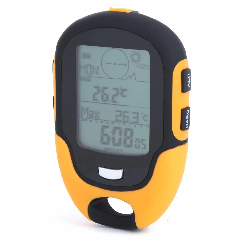 Altimètre De Voiture Multifonctionnel Extérieur FR500 Baromètre Thermomètre Hygromètre Boussole Altimètre Numérique avec Plusieurs Fonctions Altimètre De Randonnée Portable Boussole Enfant