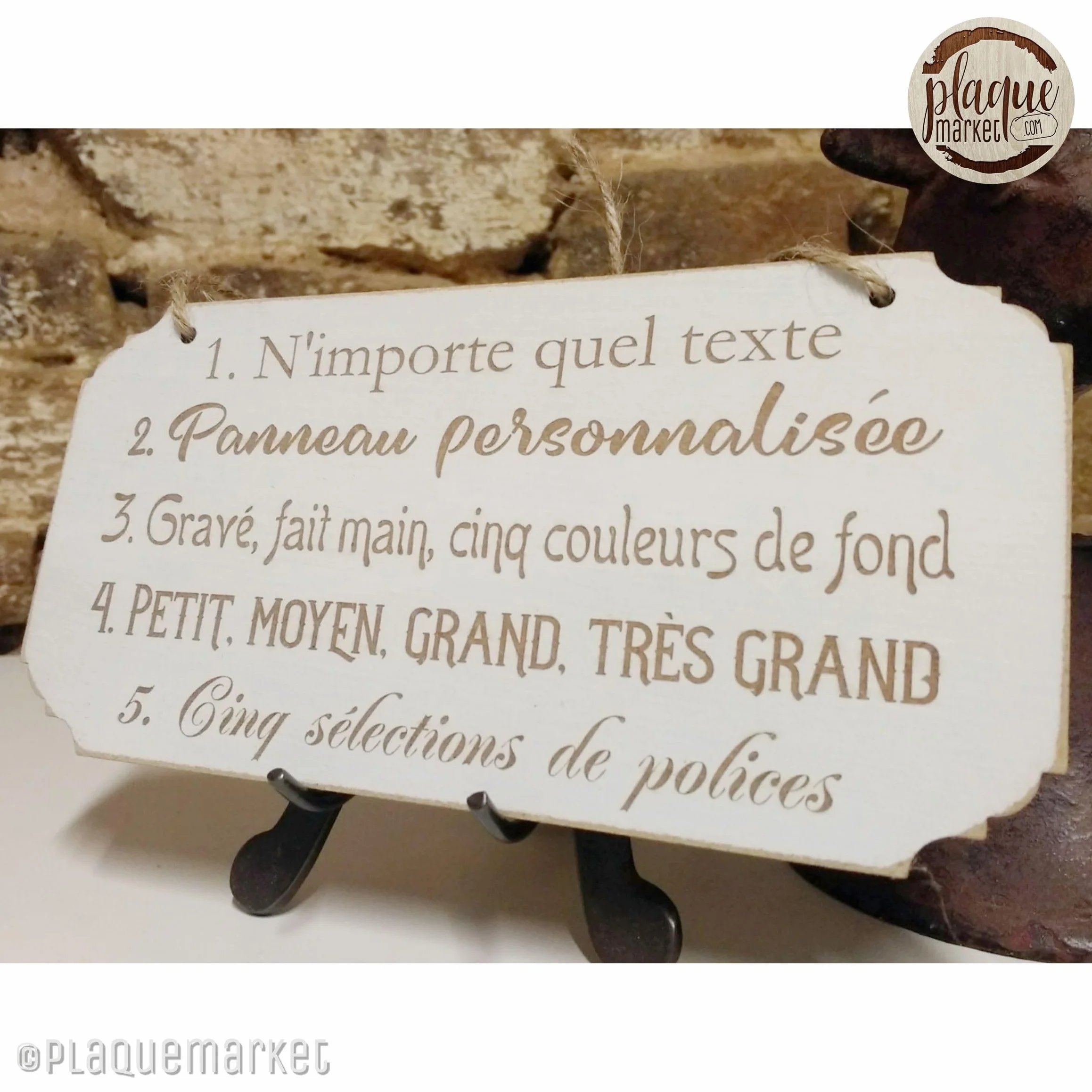 Panneau en Bois Personnalisable avec Texte - Plaque de Porte Cadeau Anniversaire Mariage Suspendue