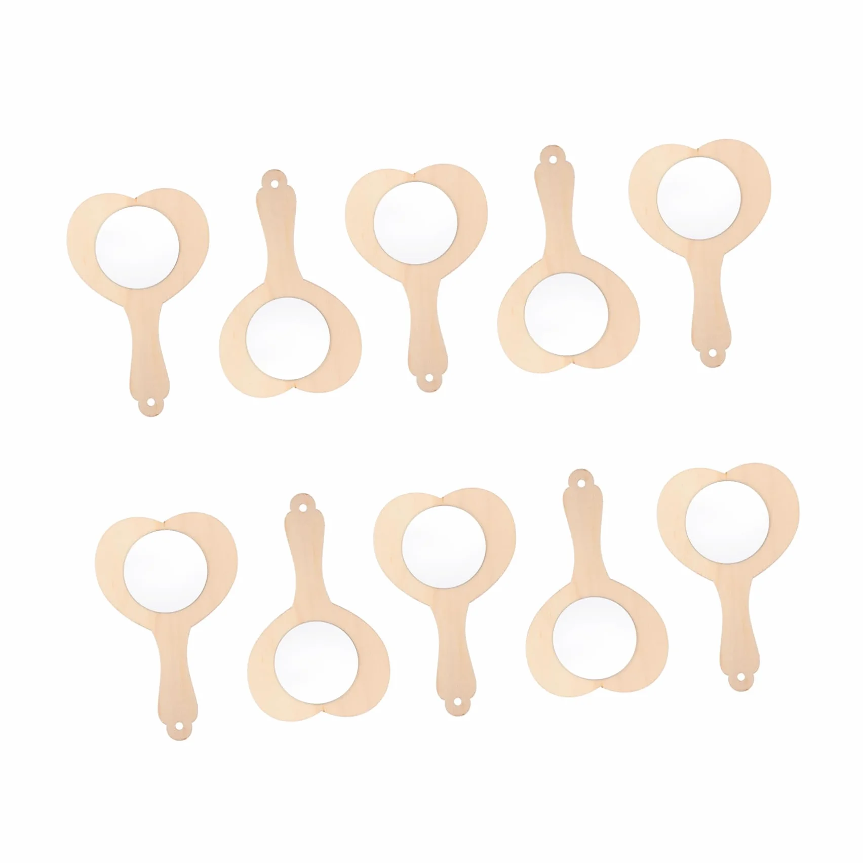 SEWACC Miroir Vierge à Bricoler en Bois Cœur 10 Pièces Jouet Éducatif