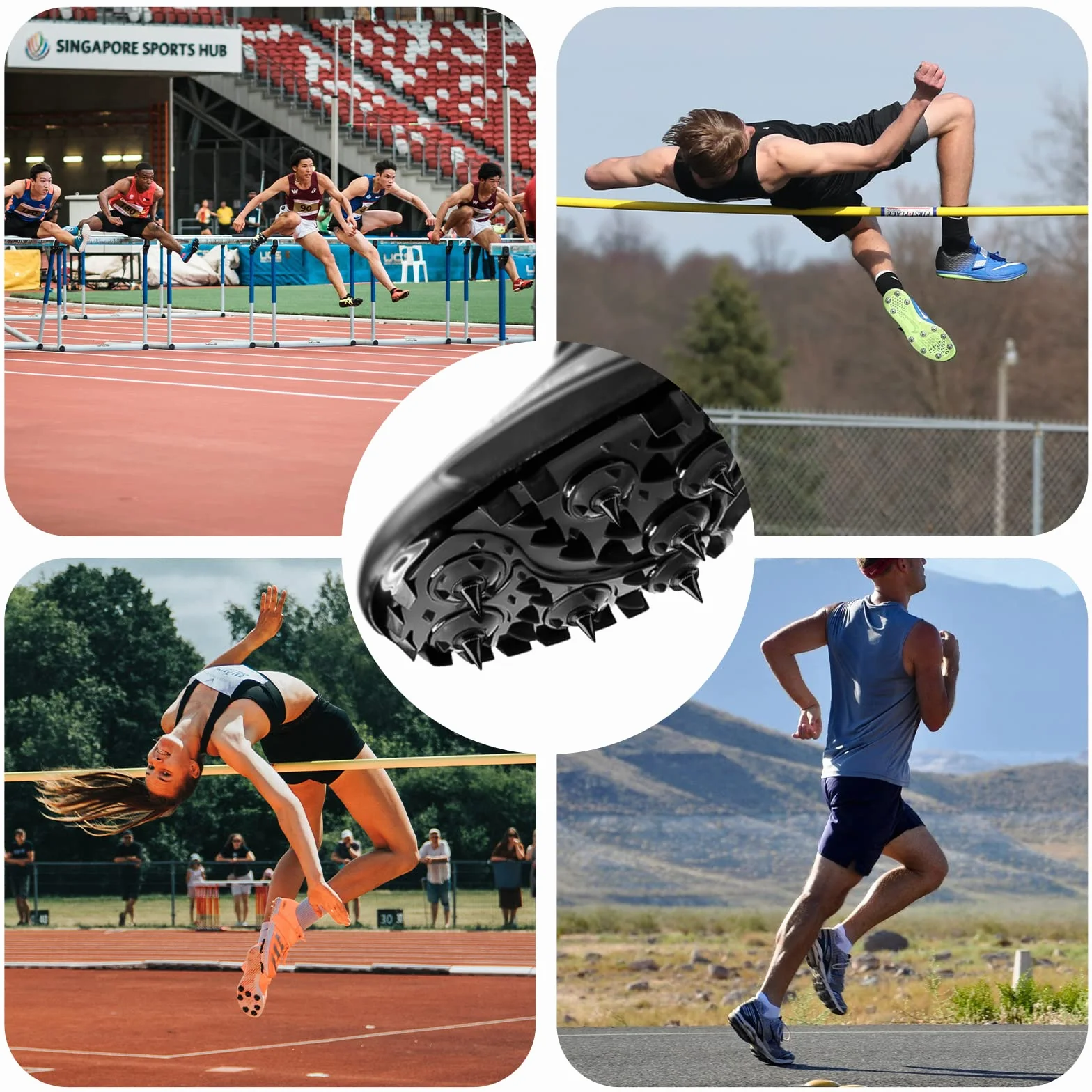LUTER 20pcs 6,35mm(1/4 Pouces) Pointe Athlétisme avec Clé à Pointes Replacement en Acier Inoxydable Pointe Piste pour Chaussures de Sport Track Saut en Longueur et Sprint Sur le Terrain (Noir)