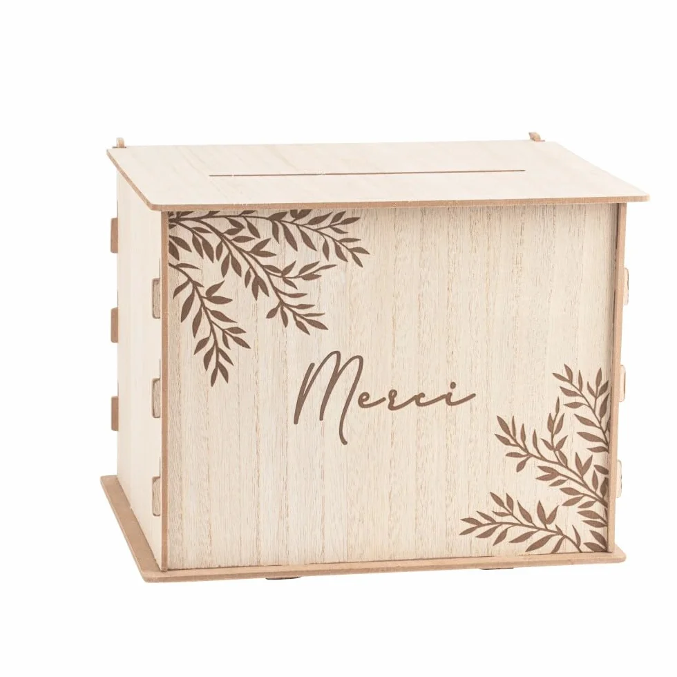 URNE Bois Merci RÉUTILISABLE 30X23.5X23.5CM Nature