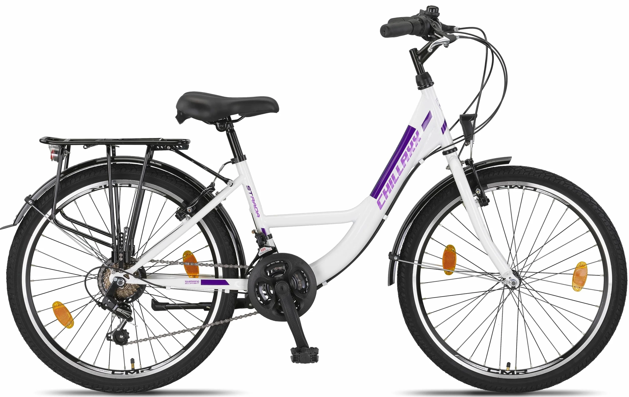 Chillaxx Bike Strada Premium City Bike de 24, 26, 28", Vélo pour filles, garçons, hommes et femmes, 21 vitesses, vélo hollandais