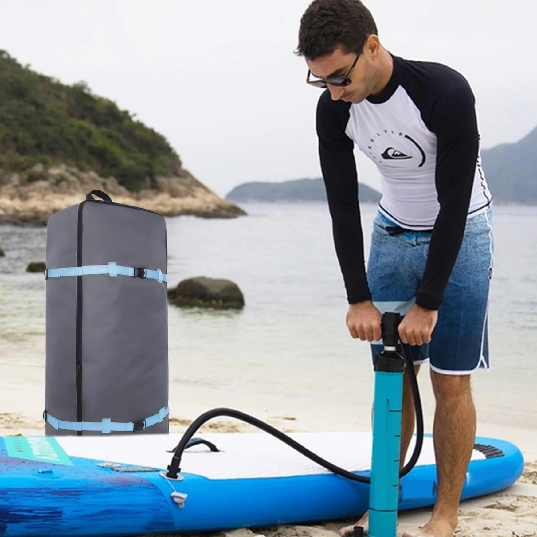 Sac à Dos Obelunrp Paddle en Tissu Oxford avec Poignée et Sangle de Boucle, Sac à Pagaie Étanche Gonflable pour Planche à Surface