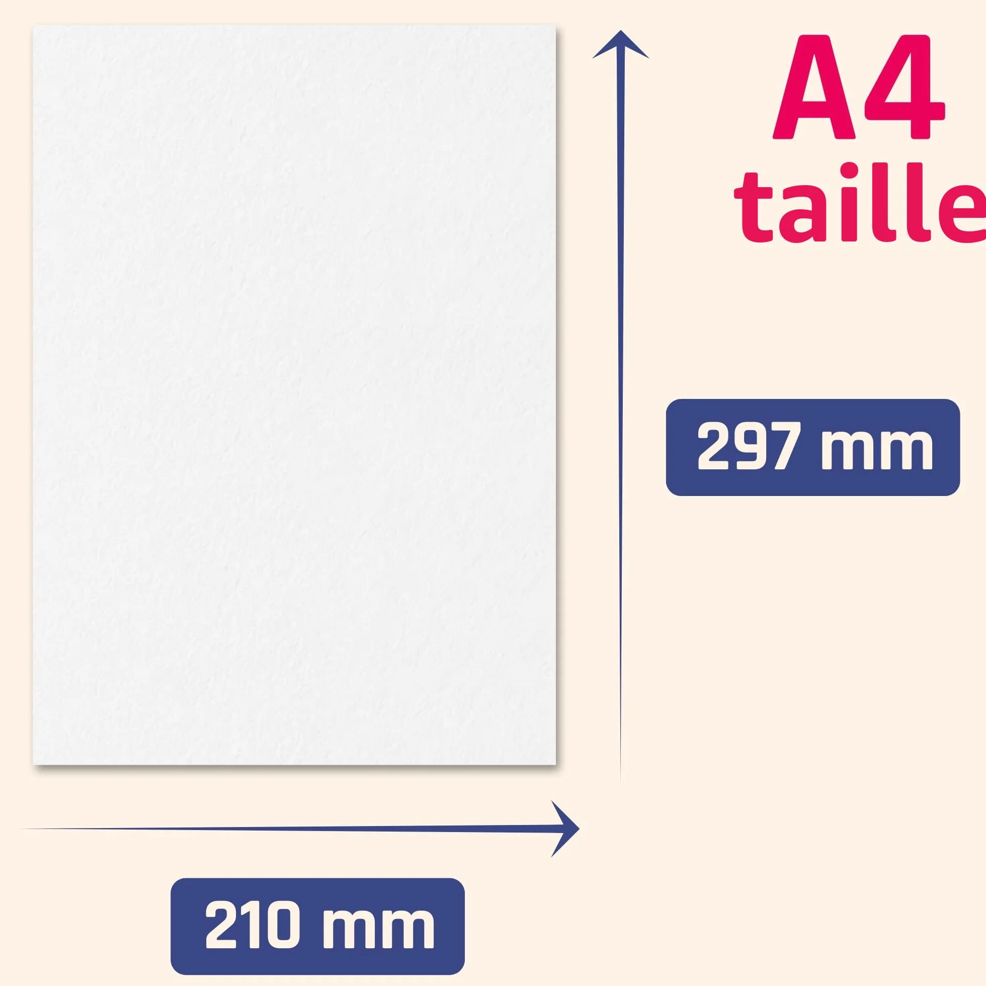Blanc A4 300 g/m² Papier Coloré Cartonné 50 Feuilles