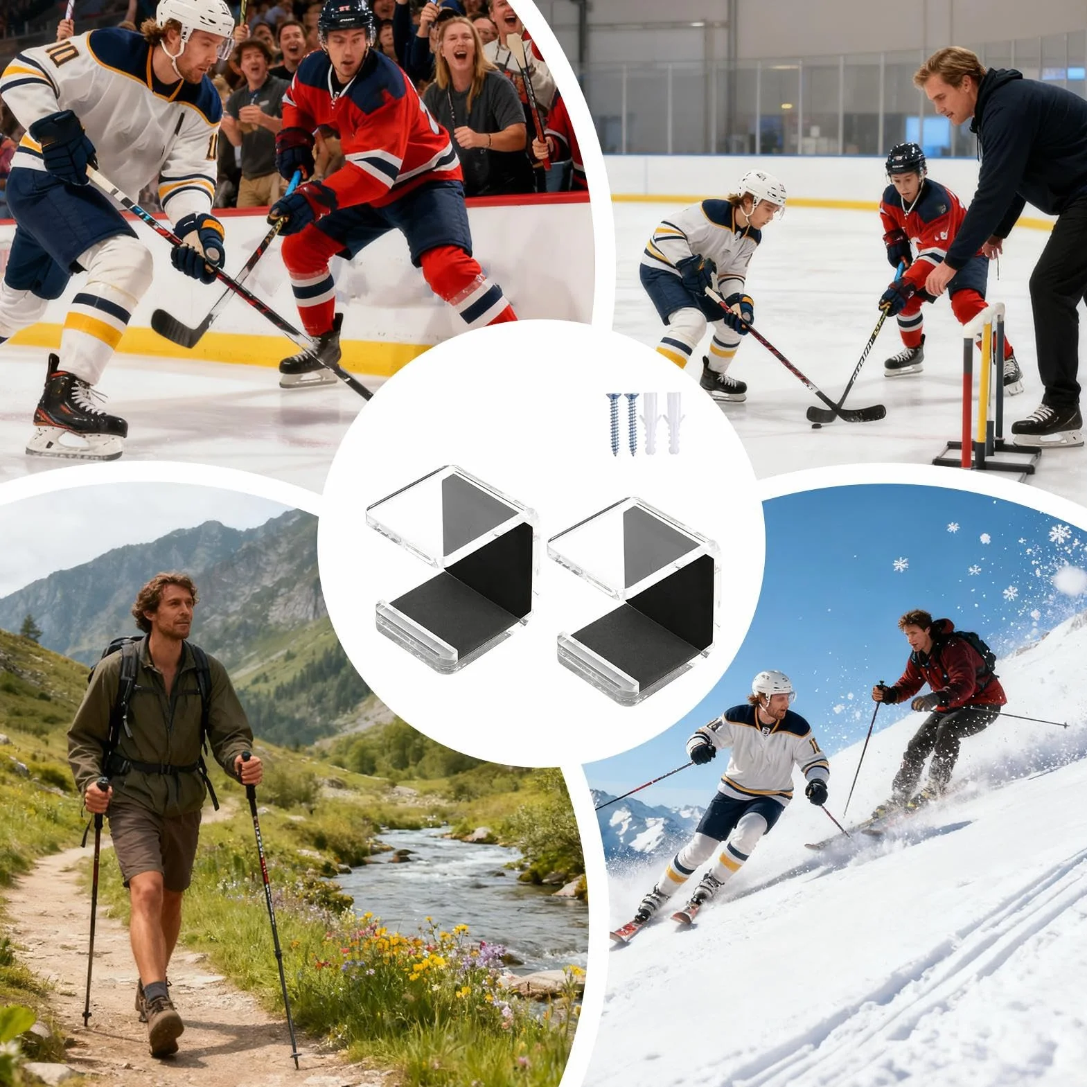 Fixation Murale pour Crosse de Hockey – Support Mural Rangement Sport Accroche Stick Hockey