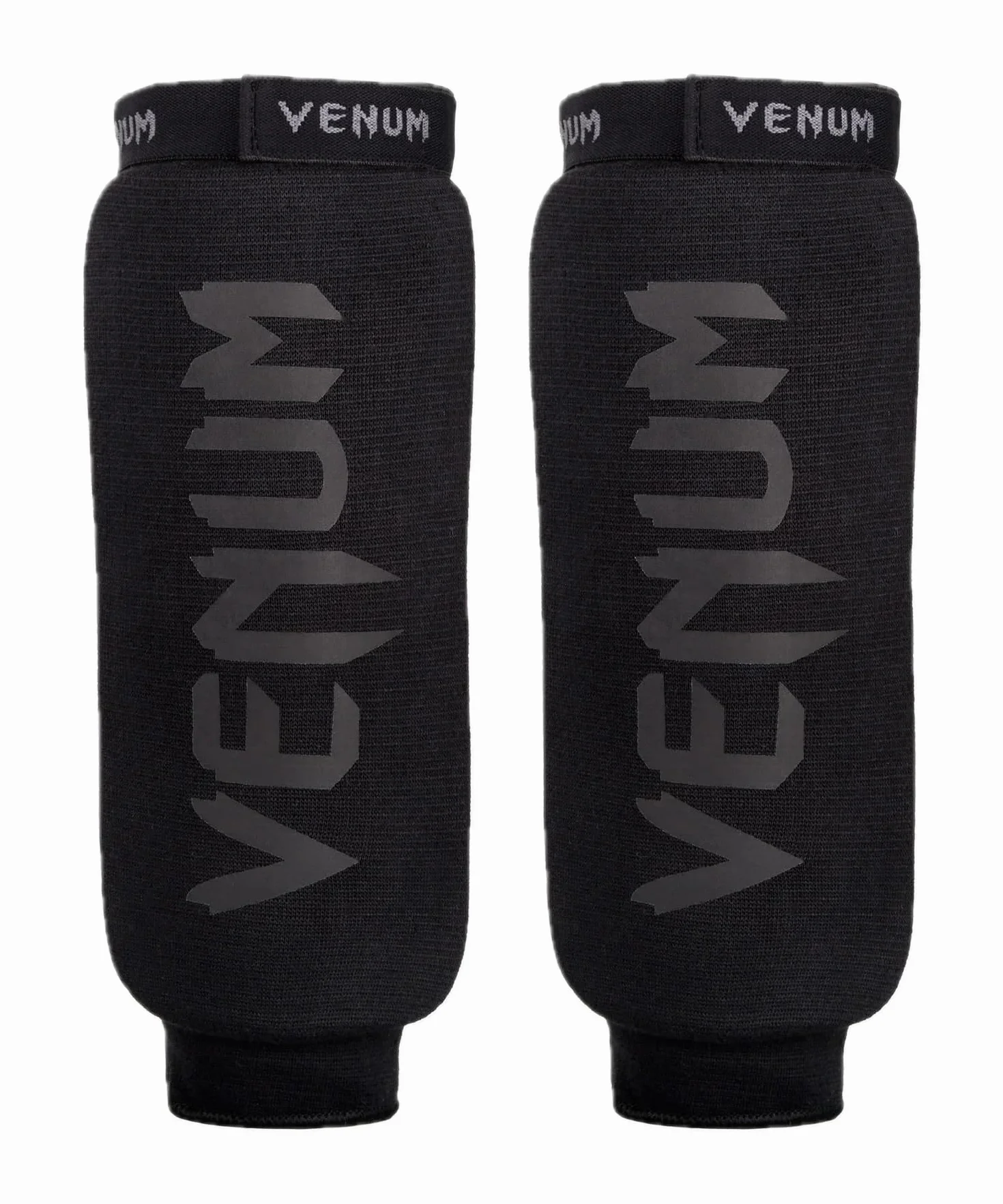 Venum Kontact Shin Guards Without Foot - Black - M