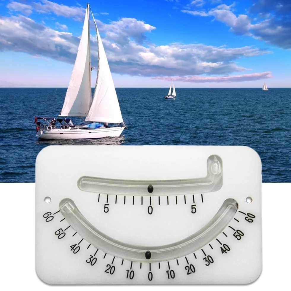 Inclinomètre professionnel pour bateau niveau d'angle marin double tube visibilité nocturne voiliers yachts blanc vert