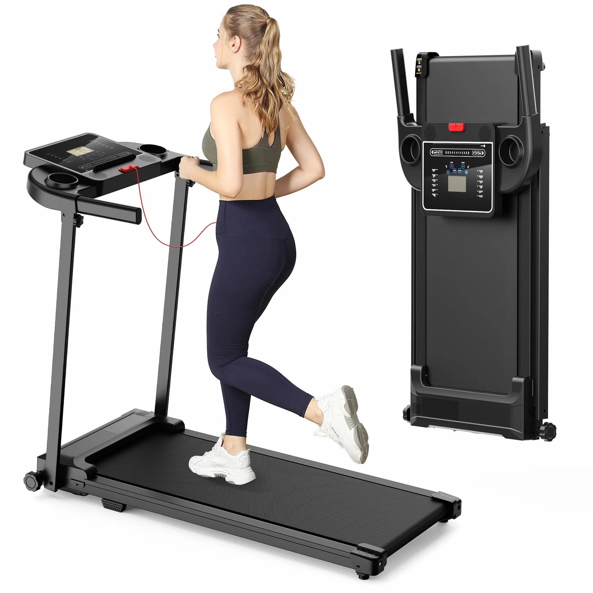 Tapis de Course Marche Pliable - Tapis de Marche Pliable Motorise Walking Pad Electrique Silencieux Tapis Roulant 10 km/h Treadmill Compact pour la Maison et Le Bureau
