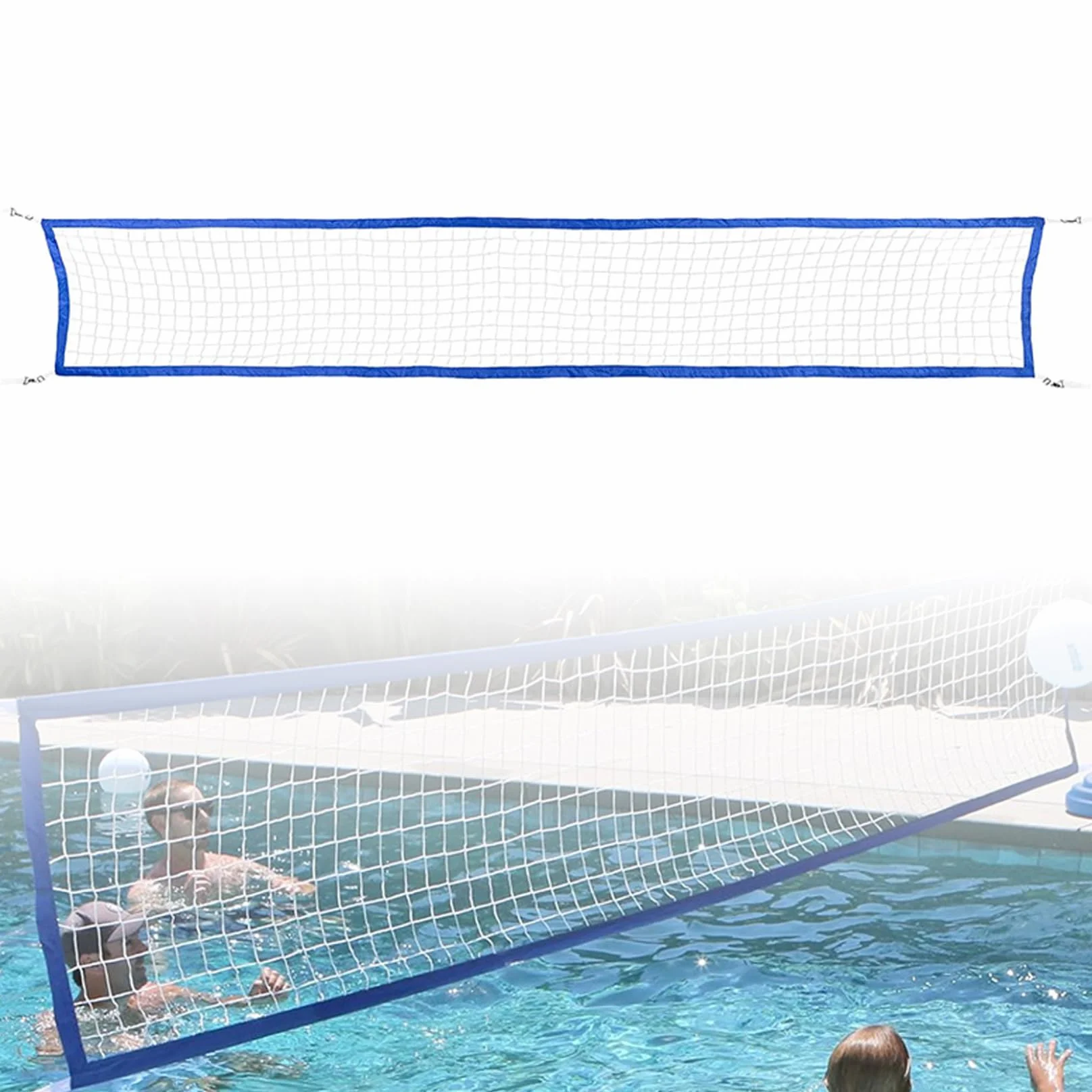Filet Volleyball Piscine 15×3 Pieds avec Sac Portable, Jeux d'Eau Extérieur