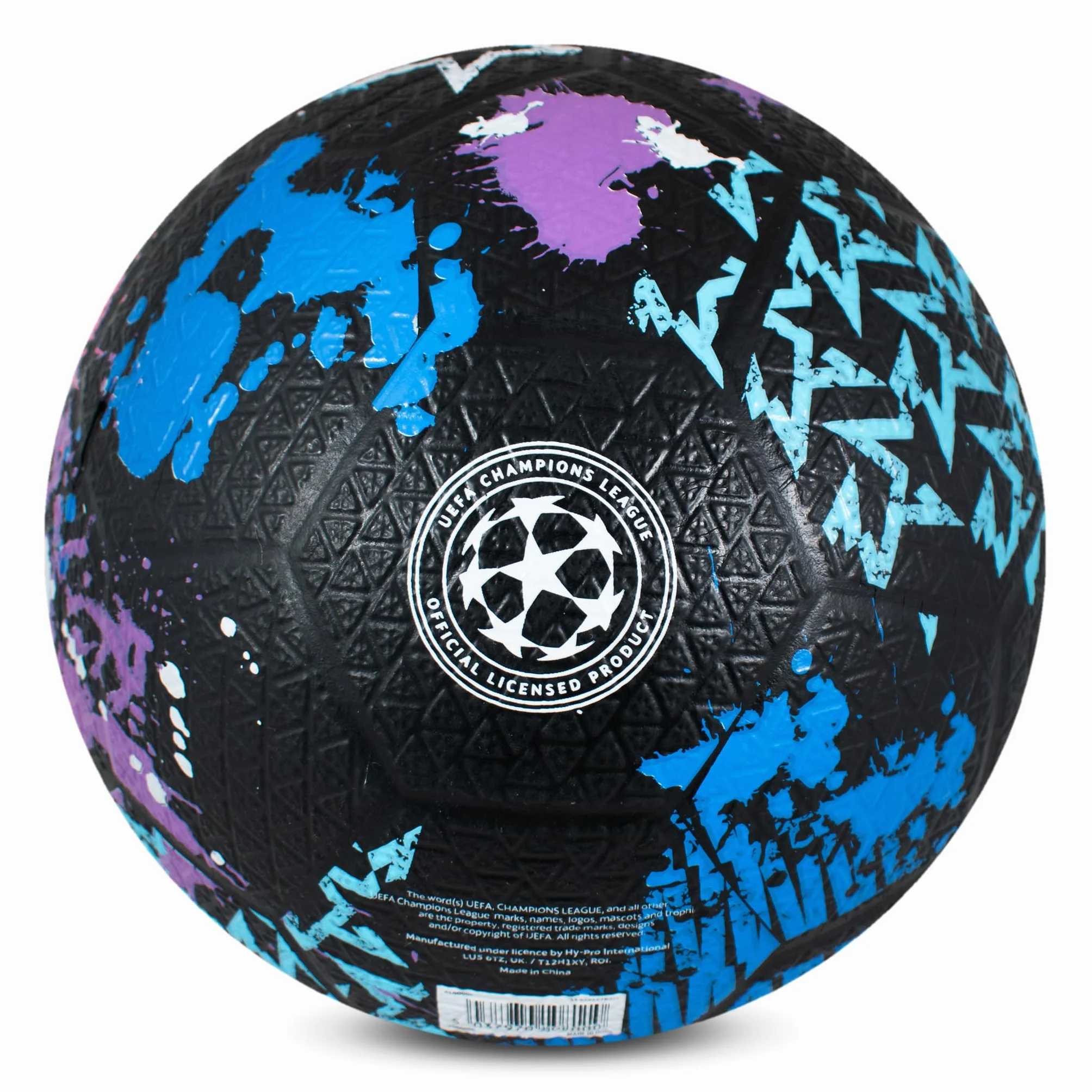 Hy-Pro Ballon de Rue en Caoutchouc sous Licence Officielle UEFA Champions League – Taille 5, Excellente idée Cadeau de Football, Article UCL, intérieur et extérieur