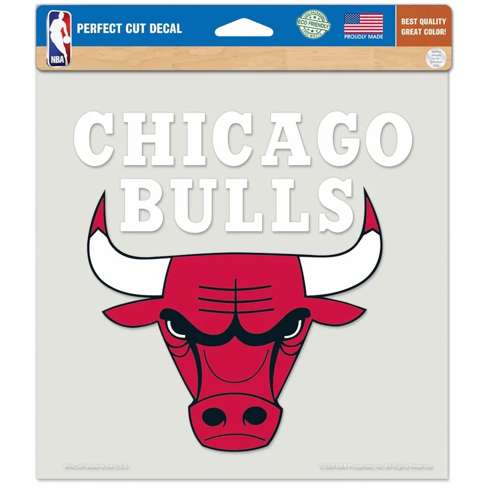 Wincraft NBA Chicago Bulls Autocollant coloré découpé 20,3 x 20,3 cm, couleur de l'équipe