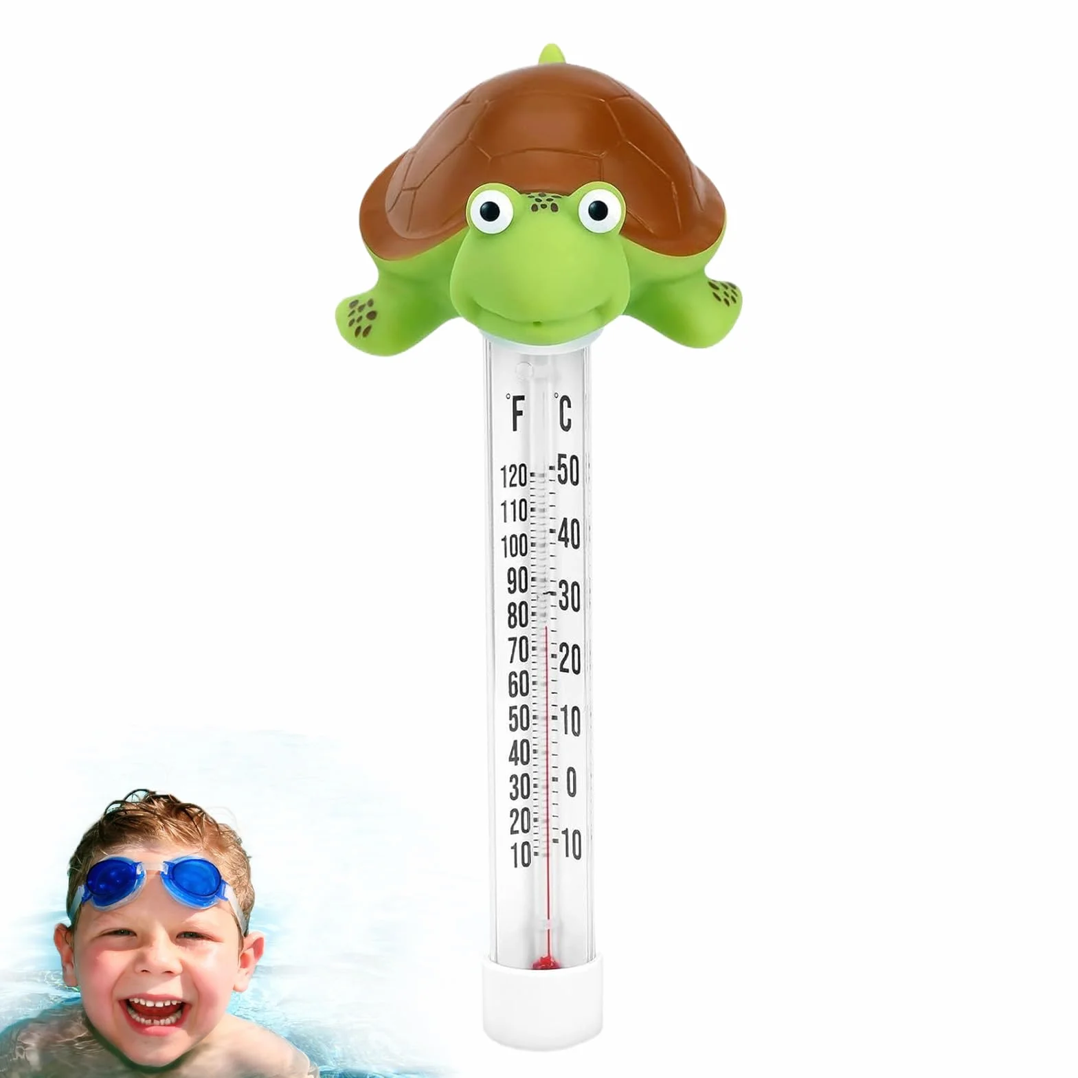 Thermomètre pour Piscine et Spa avec Grand Écran Design Forme Animale