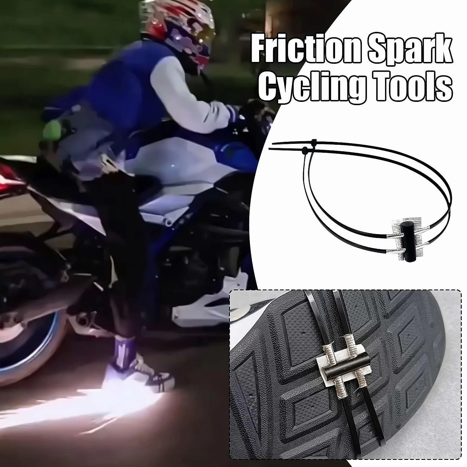 Couvre-chaussures réglable, accessoires de planche à roulettes, outil d'étincelle de friction, tampon pour outil de friction pour vélo, patins de pression des pieds, accessoires pour