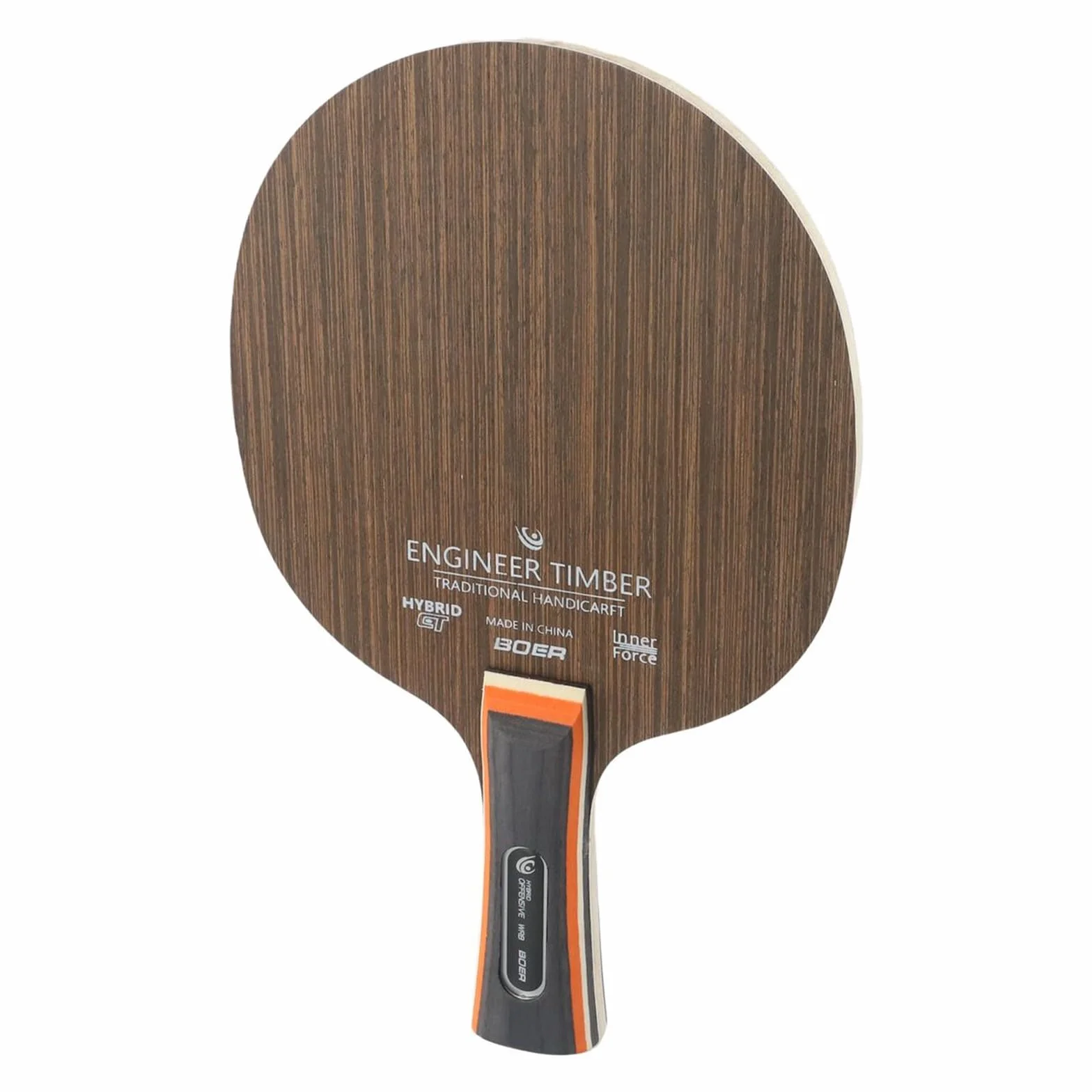 Plaque inférieure de raquette de tennis de table avec stratifié 5 plis pour manche long pour lame de ping-pong en ébène et couches de bois dur Dalbergia