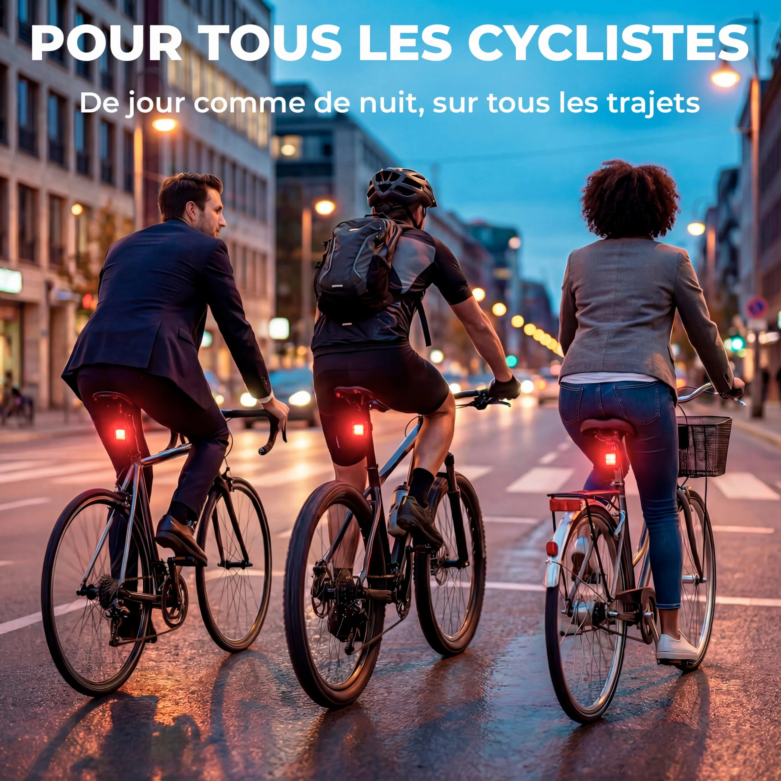 Feu Arrière Vélo LED Clignotant 60 Lumens - Fixation Ultra-Solide Anti-Vibration - IPX6 Étanche - USB-C Rechargeable - Allumage Automatique - Système Compatible Garmin - Vonkra T60