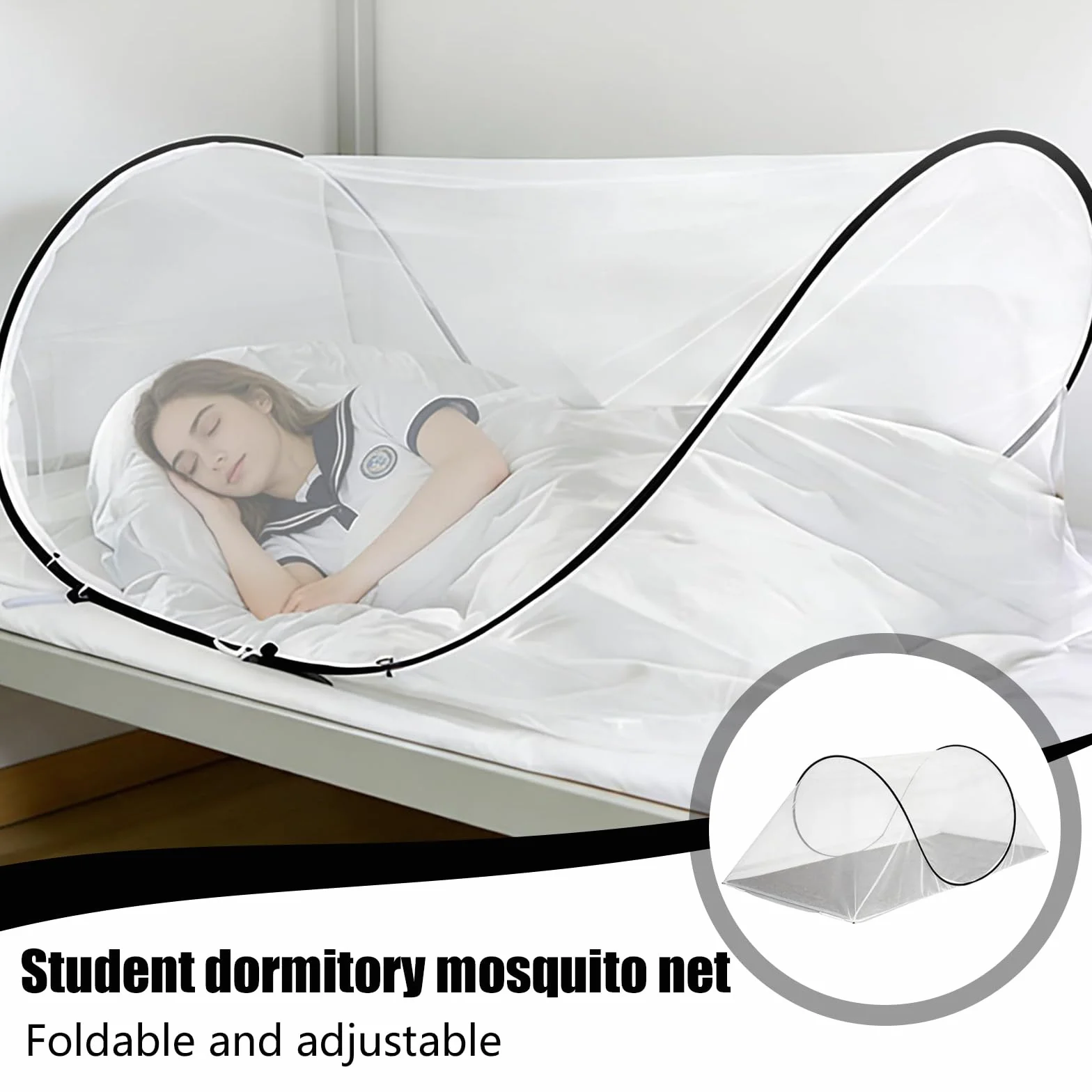 Moustiquaire Pliable: 200 x 100 x 70 cm Moustiquaire Pop Up, Protection 360 ° Moustiquaires De Voyage, Ultra Légère Lit Moustiquaires Familial pour Adulte Enfant Camping Chambre à Coucher (Noir)